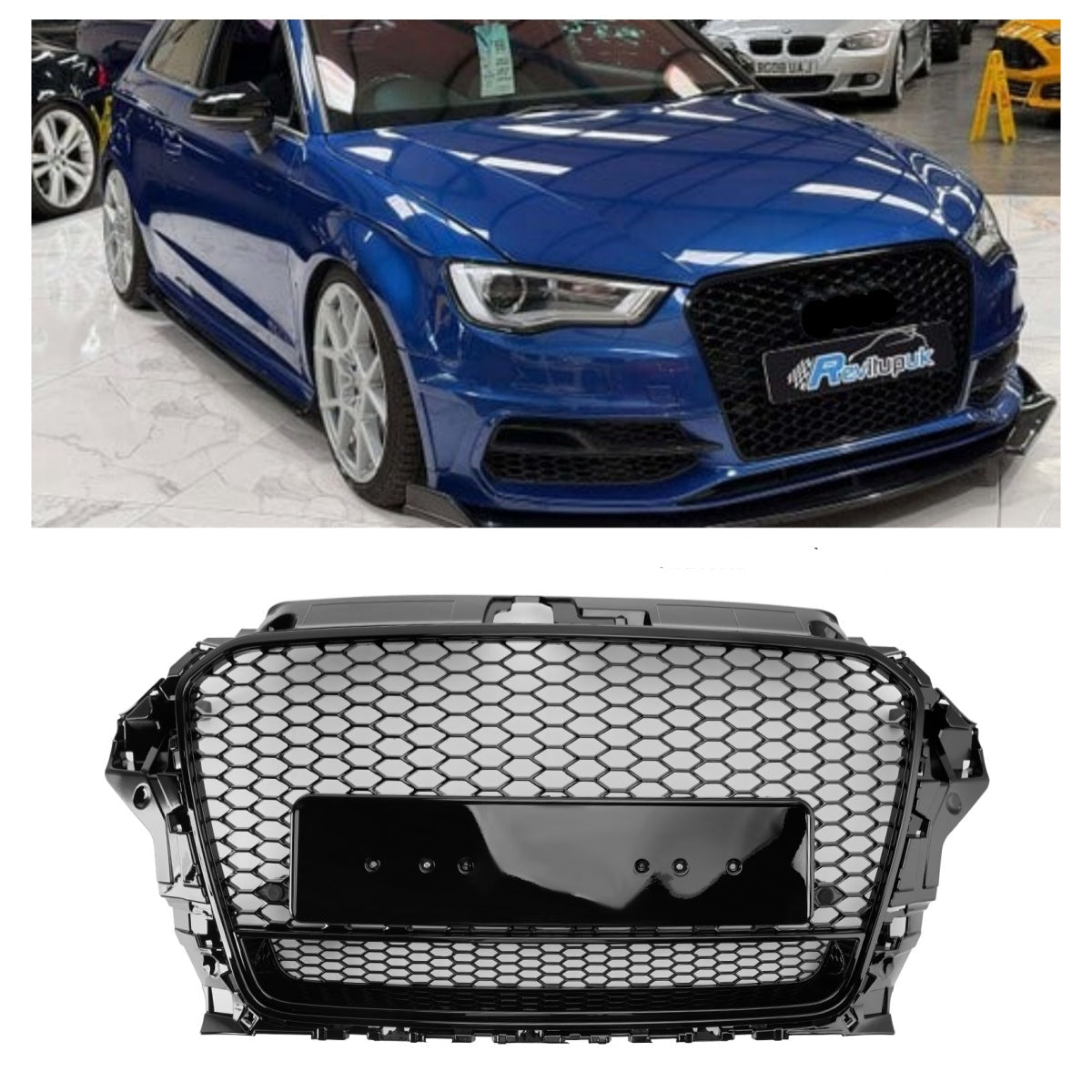 Grille de pare-chocs avant Henycomb de style RS3 2013-2016 Audi A3 S3 avec Quattro