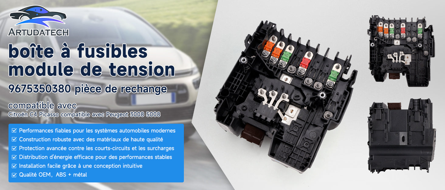 Modulo tensione scatola fusibili per Peugeot 5008 II 1.2, 1.6, 1.6 THP, 1.6 PureTech, 1.6 BlueHDi, 1.5 BlueHDi, 2.0 BlueHDi 2016+ Riferimento 9675350380 9675350286 Generico