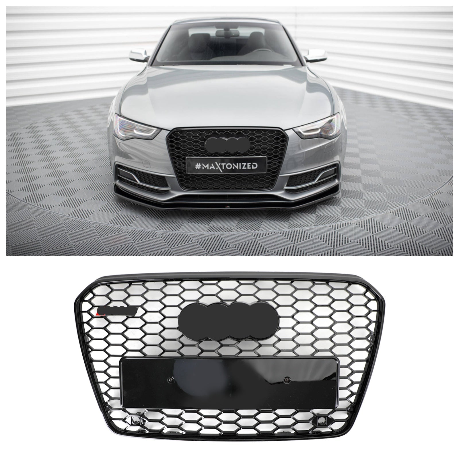 Parrilla delantera Parrilla de parachoques delantero de malla estilo panal Audi A5/S5 2013-2016