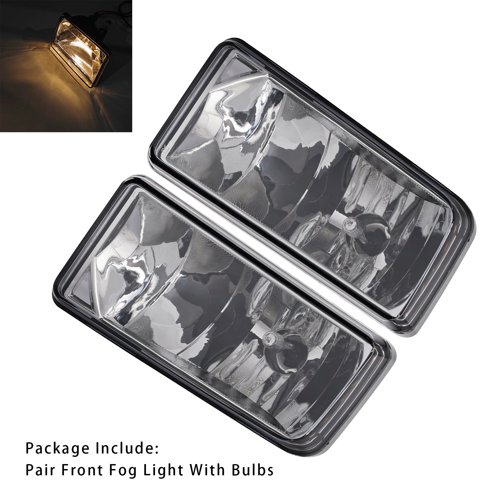 Paire de feux antibrouillard avant avec ampoules pour Chevrolet Silverado 2007-2013, verre transparent
