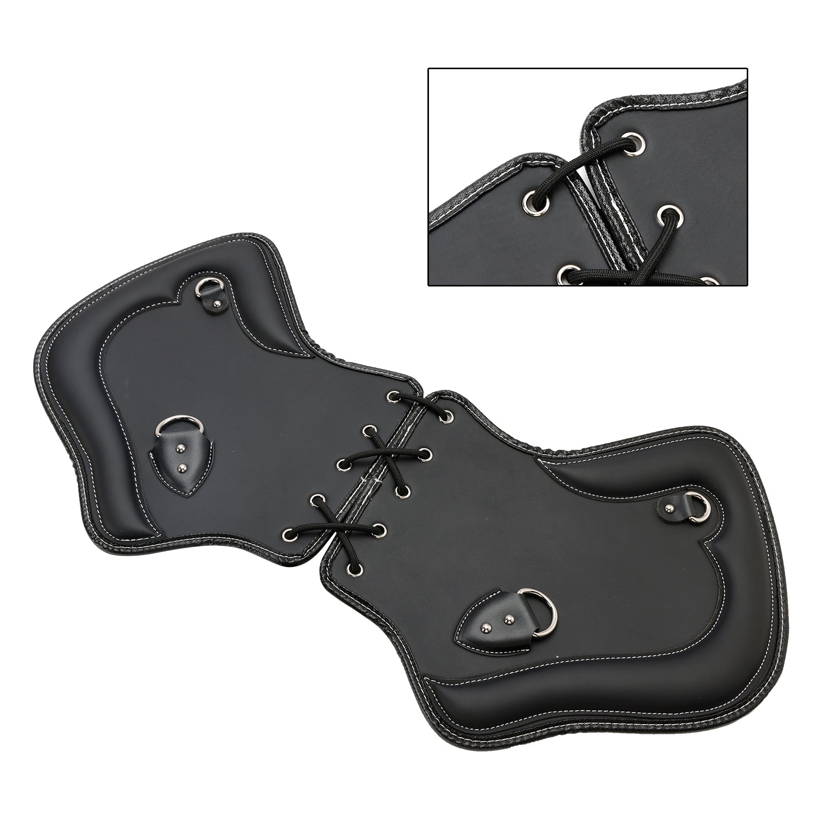 Paar CNC Thermal Saddle-bescherming voor motorfietsen Touring, Softail, Dyna of Sportster (1985-2017) : zwart en bruin