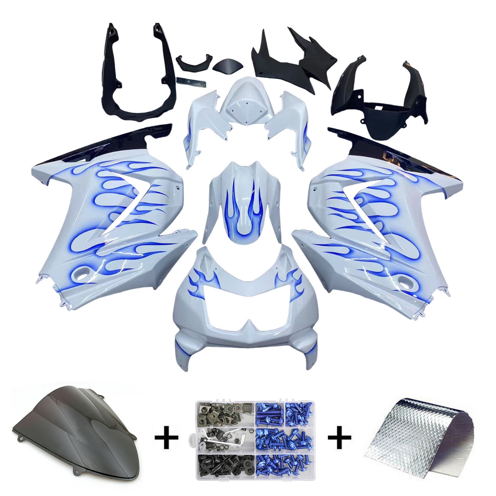 Kit de carénage injecté en plastique ABS pour Kawasaki EX250 Ninja250R 2008-2012