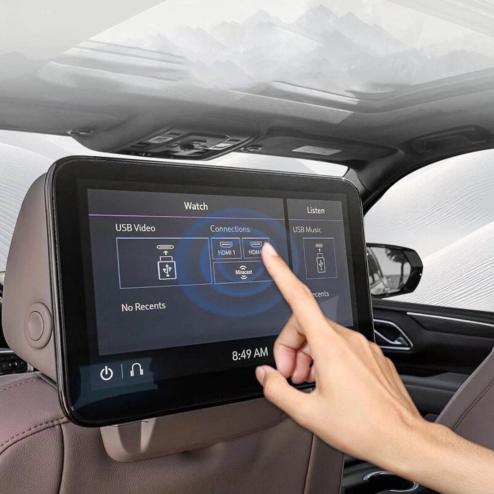 Ekran LCD 85100044 84824745 dla podmiejskiego GMC Yukon XL 21-24 Tylny zagłówek.