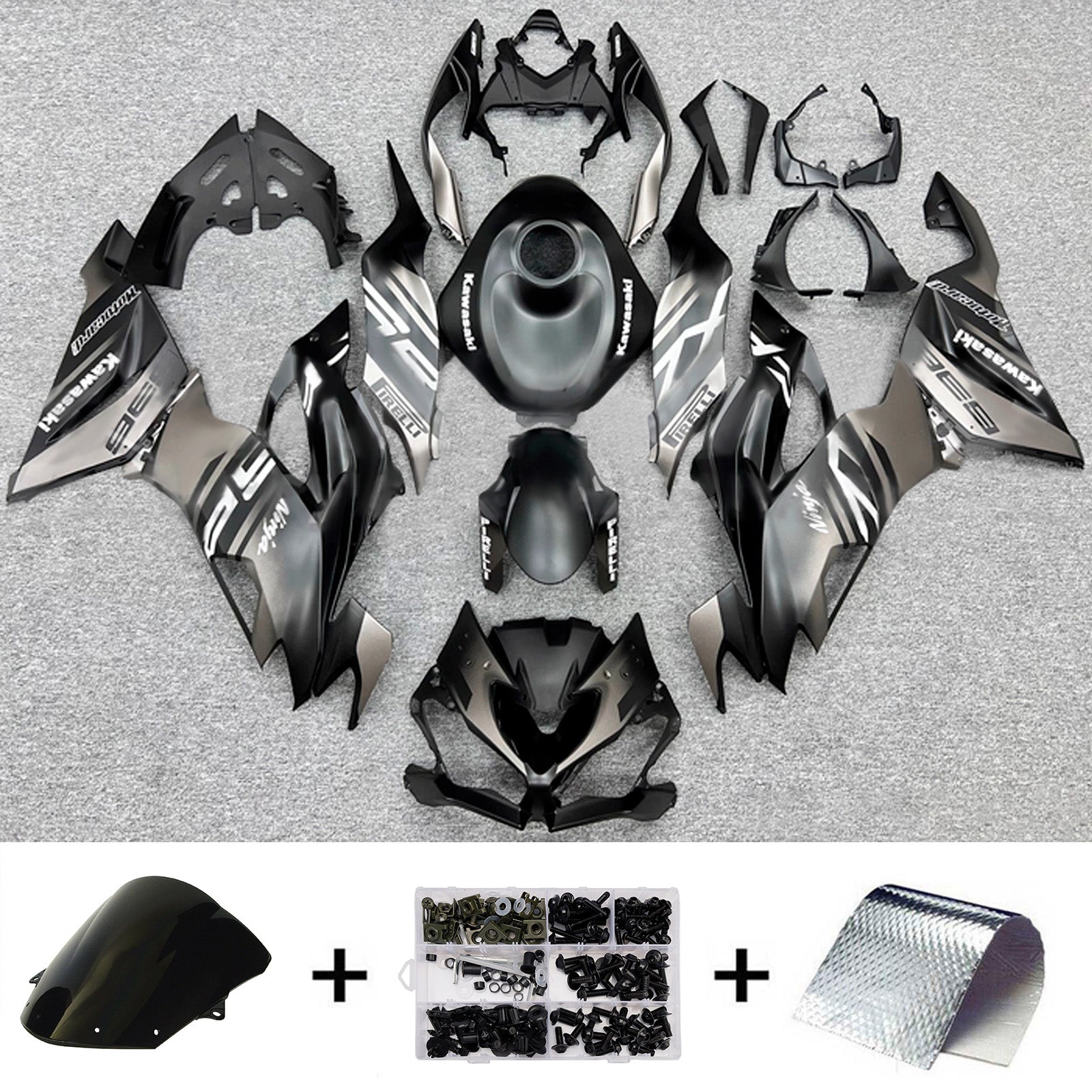 Kit de carénage injecté en plastique ABS compatible avec Kawasaki ZX6R 2019-2023