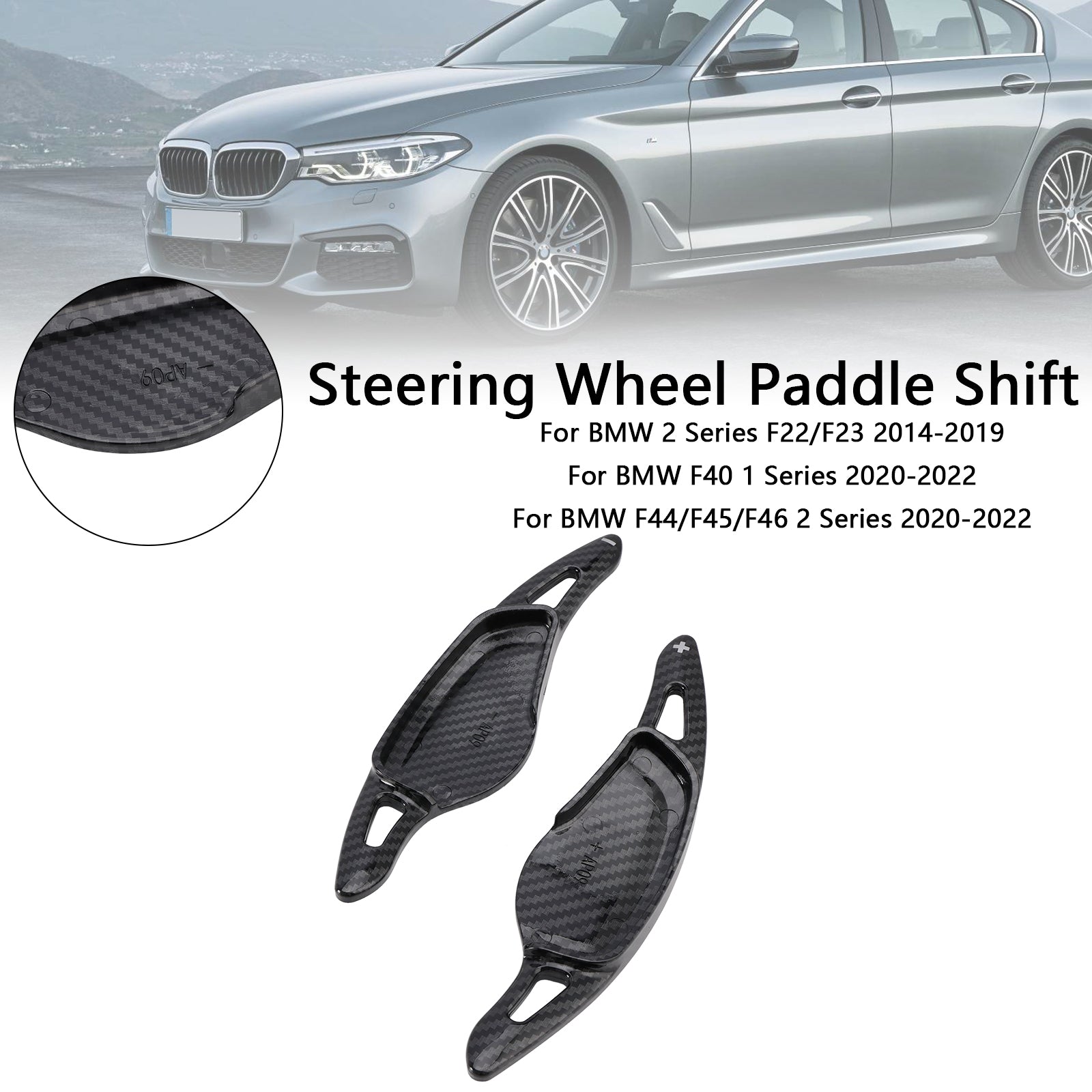 Pallet di velocità sull'aspetto del carbonio del volante per BMW 3, 4, 5, G20, G22, G30 2018+