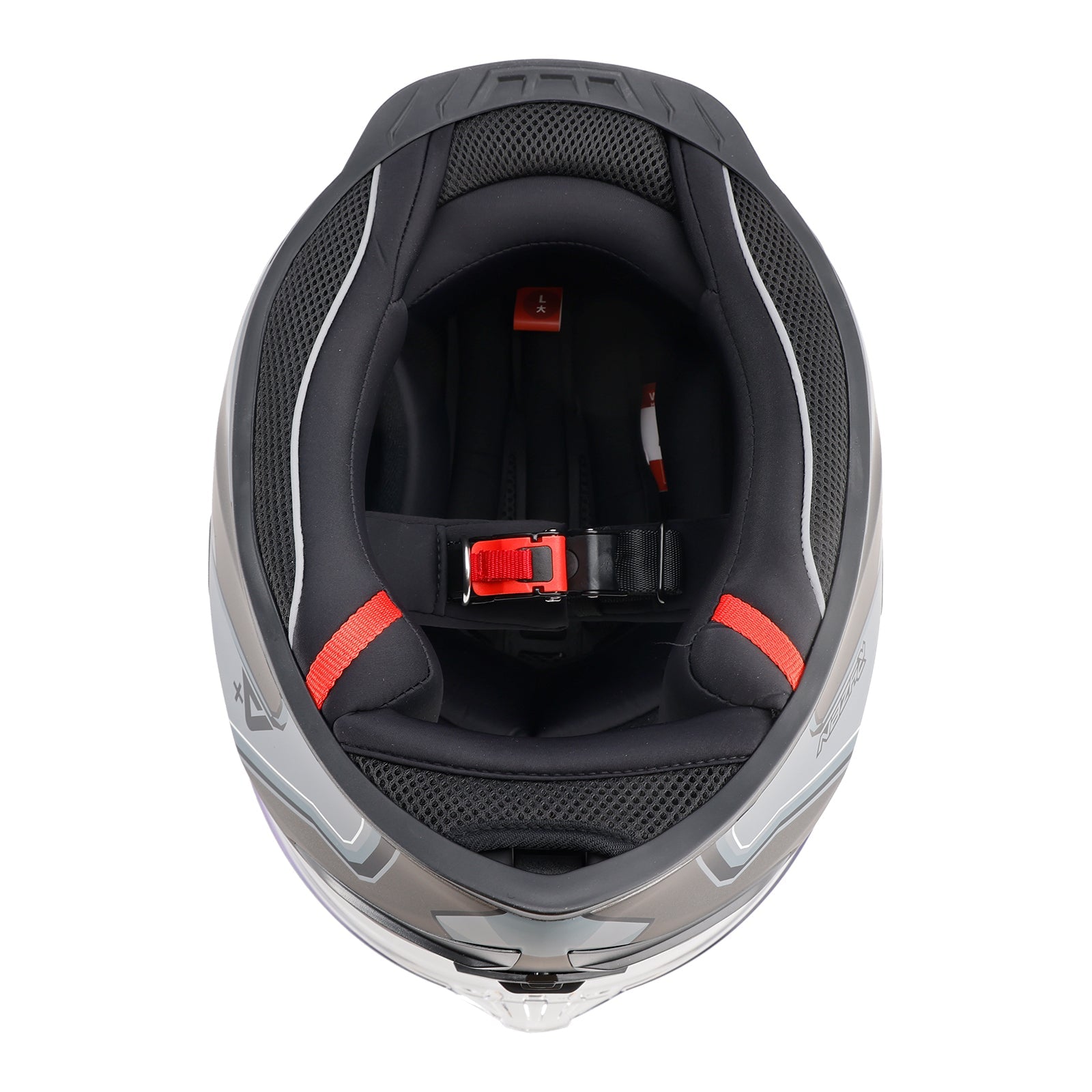 Zintegrowany kask motocyklowy dla dorosłych, szary i biały