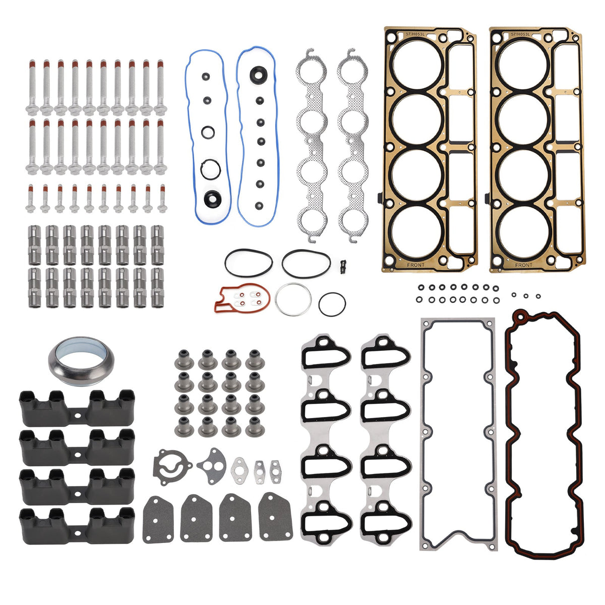 Kit de elevadores de válvulas, junta de culata, pernos y guías de culata para Chevrolet Express 1500 5.3L 5328CC 325CID V8 FLEX OHV SIN AFM (2007-2008) - Número de pieza: 12589226