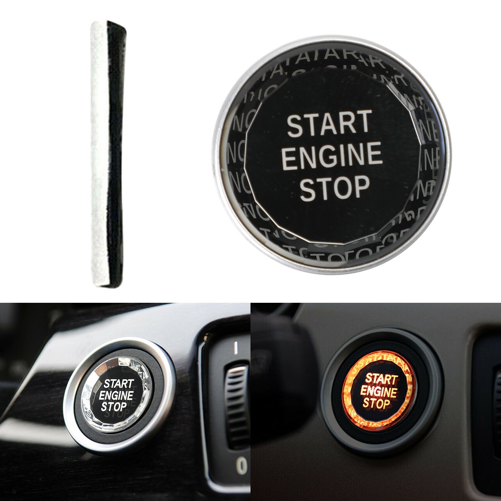 Botón de inicio y apagado de cristal para BMW E E90 E92 E93 E81 E82 E6 E28 Chassis E28