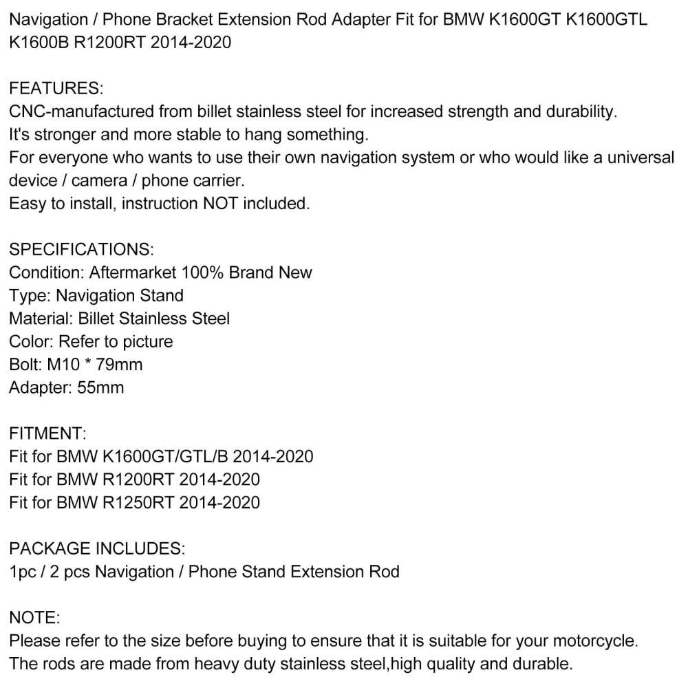 Supporto Navi GPS/Smartphone per BMW K 1600 GT GTL B/R1200RT R1250RT 2014-2020