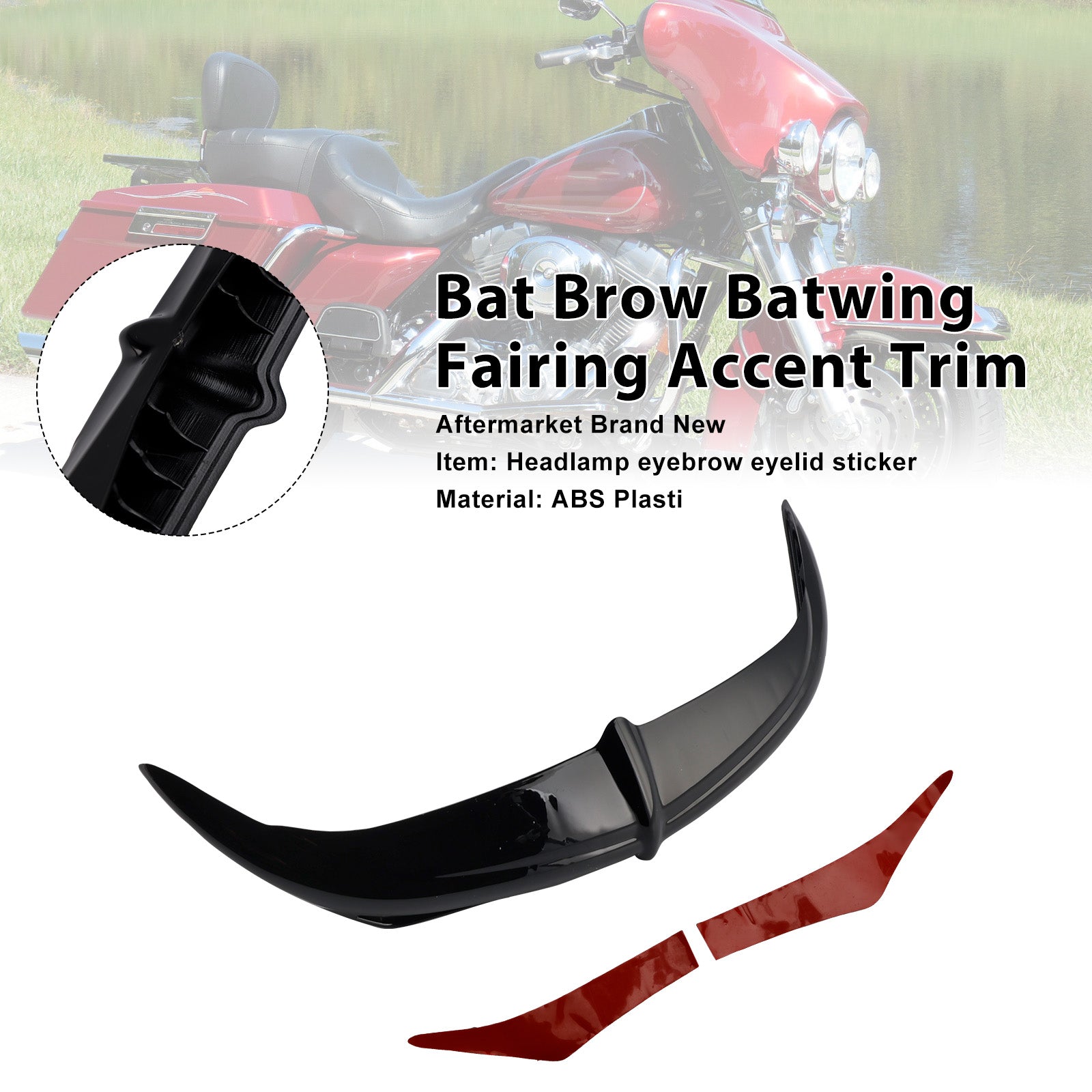 Garniture décorative de carénage Bat Brow Batwing pour trikes Electra Street Glide 96-13