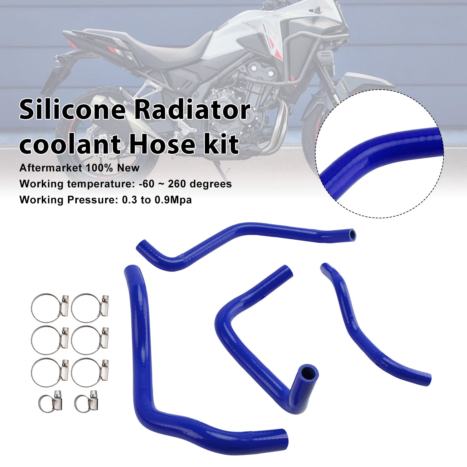 Durite de refroidissement en silicone pour radiateur Honda CB500 Hornet 2024-2025