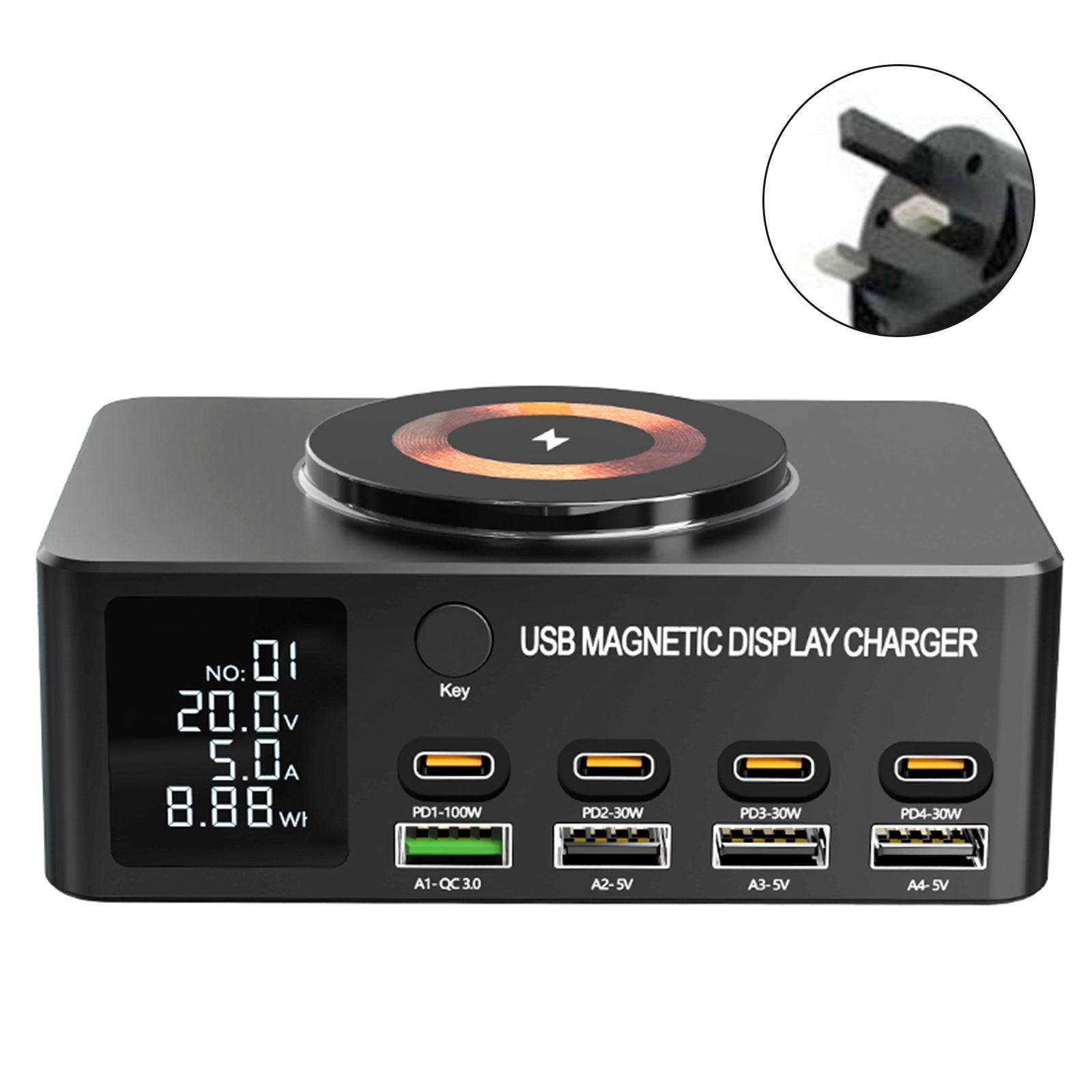 Caricatore rapido 140 W PD100 W Multiport intelligente USB per laptop