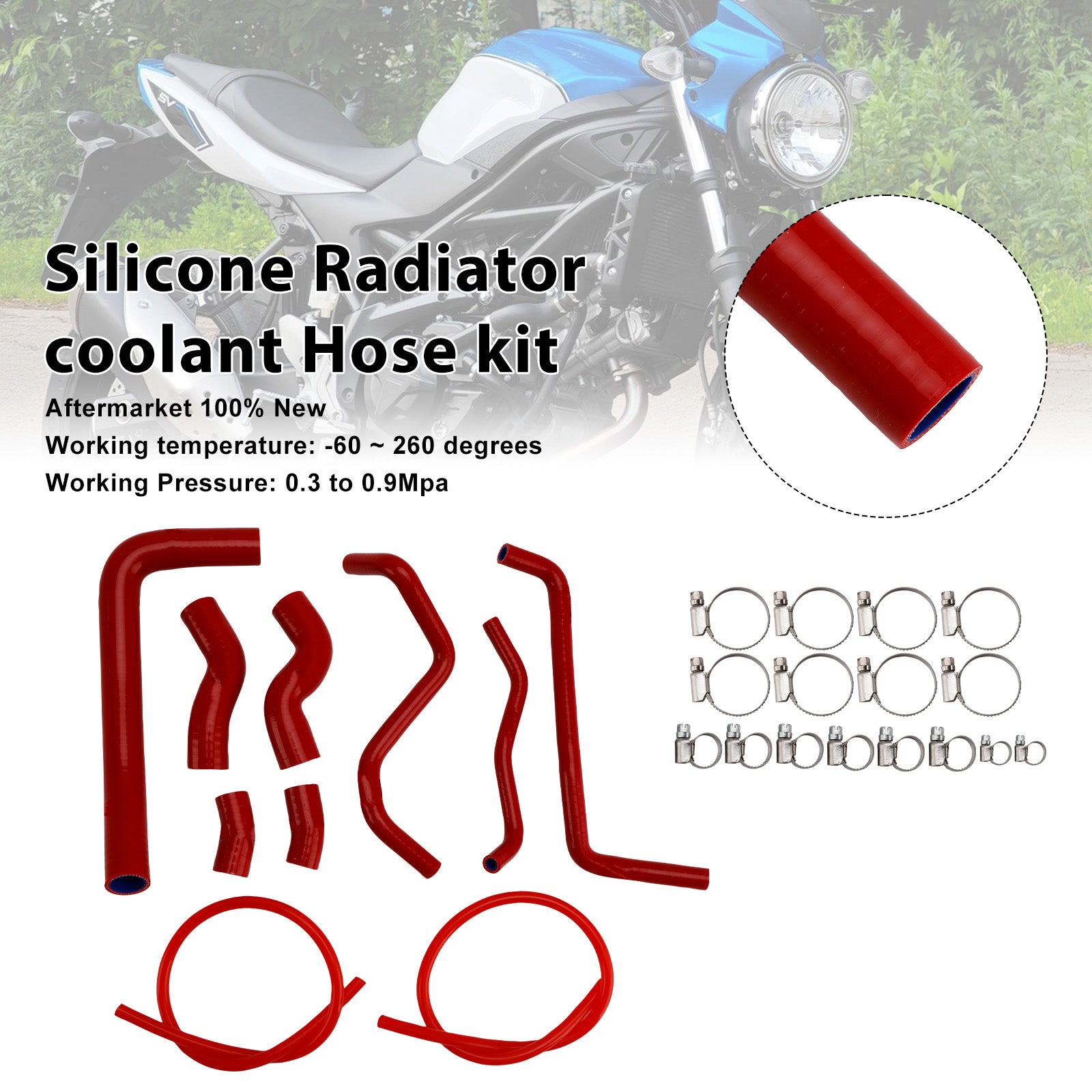 Durite de refroidissement en silicone pour radiateur Suzuki SV 650 (2016-2025)
