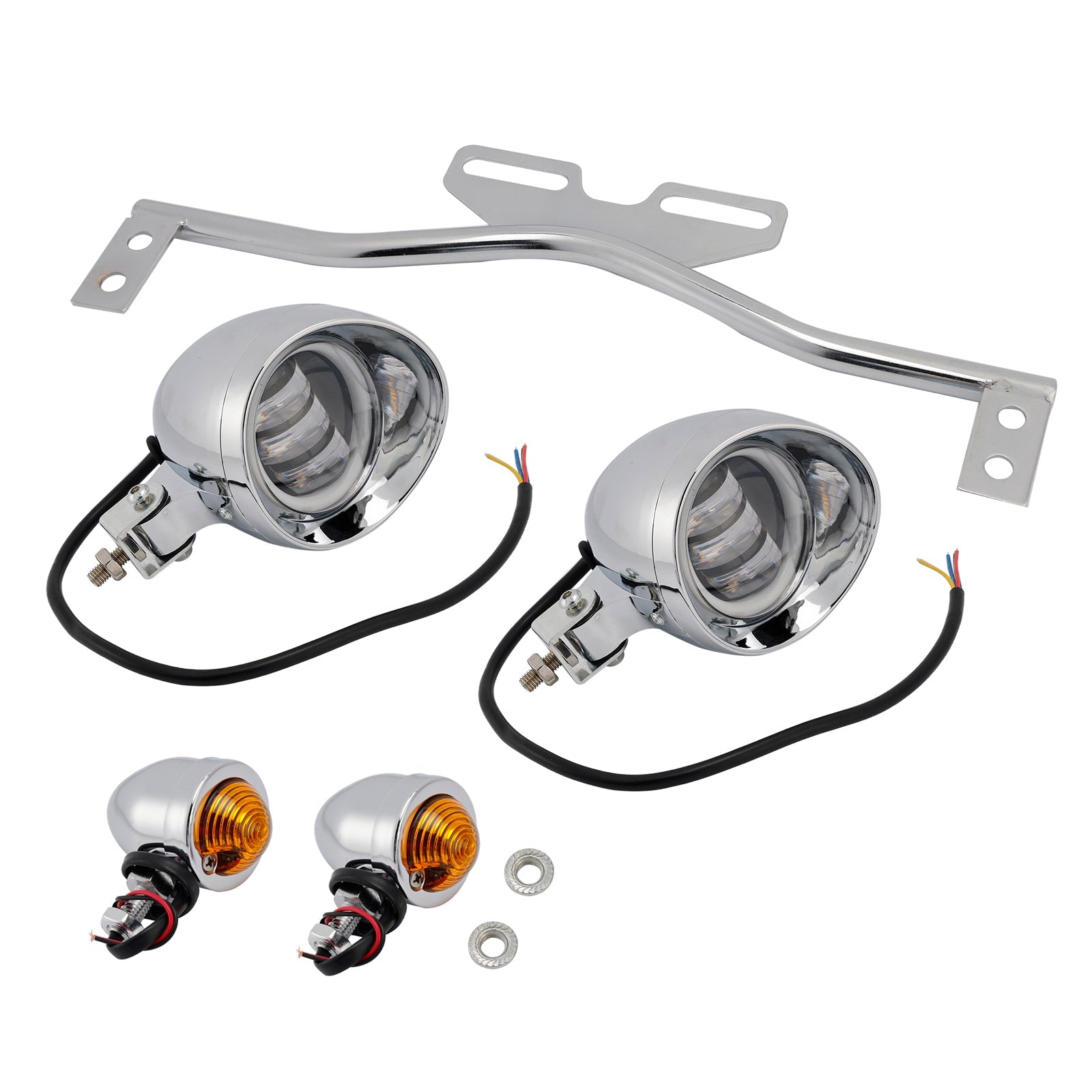 Gepersonaliseerd verchroomd chroom mistlicht, compatibel met racer-, bobber- en chopper -modellen, N ° D21