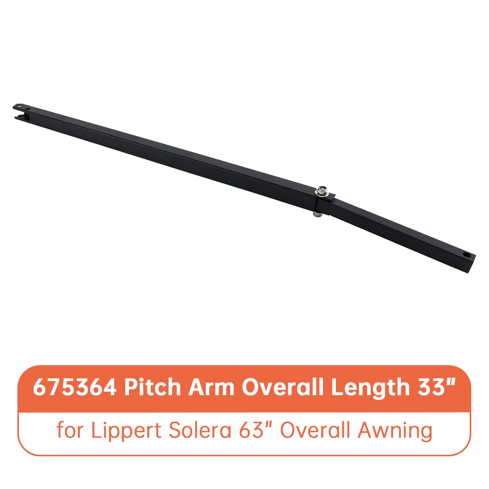 675364 Bras d'inclinaison, longueur totale 33"" pour auvent Lippert Solera 63"" (longueur totale)