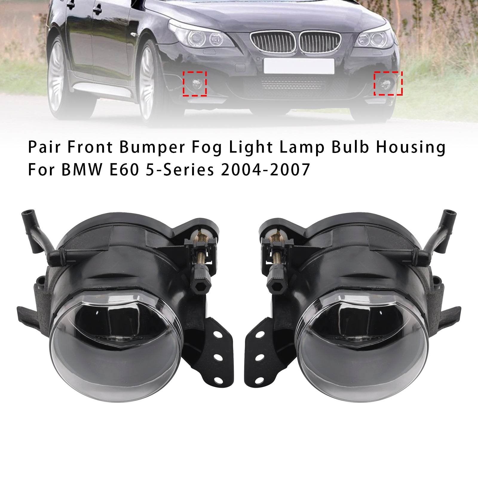 Par de cajas de luces de sangrado abundantes para el parachoques delantero BMW 5 E60 2004-2007