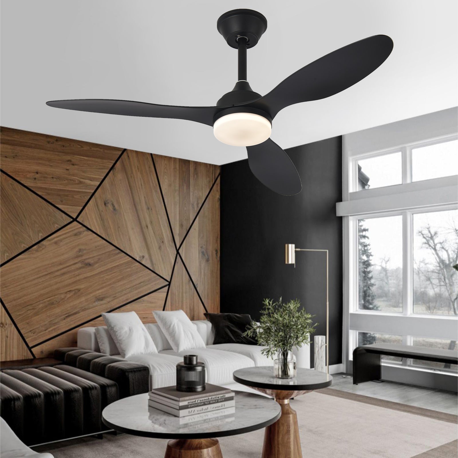 Télécommande Noir moteur DC silencieux Ventilateur 42" avec lumière