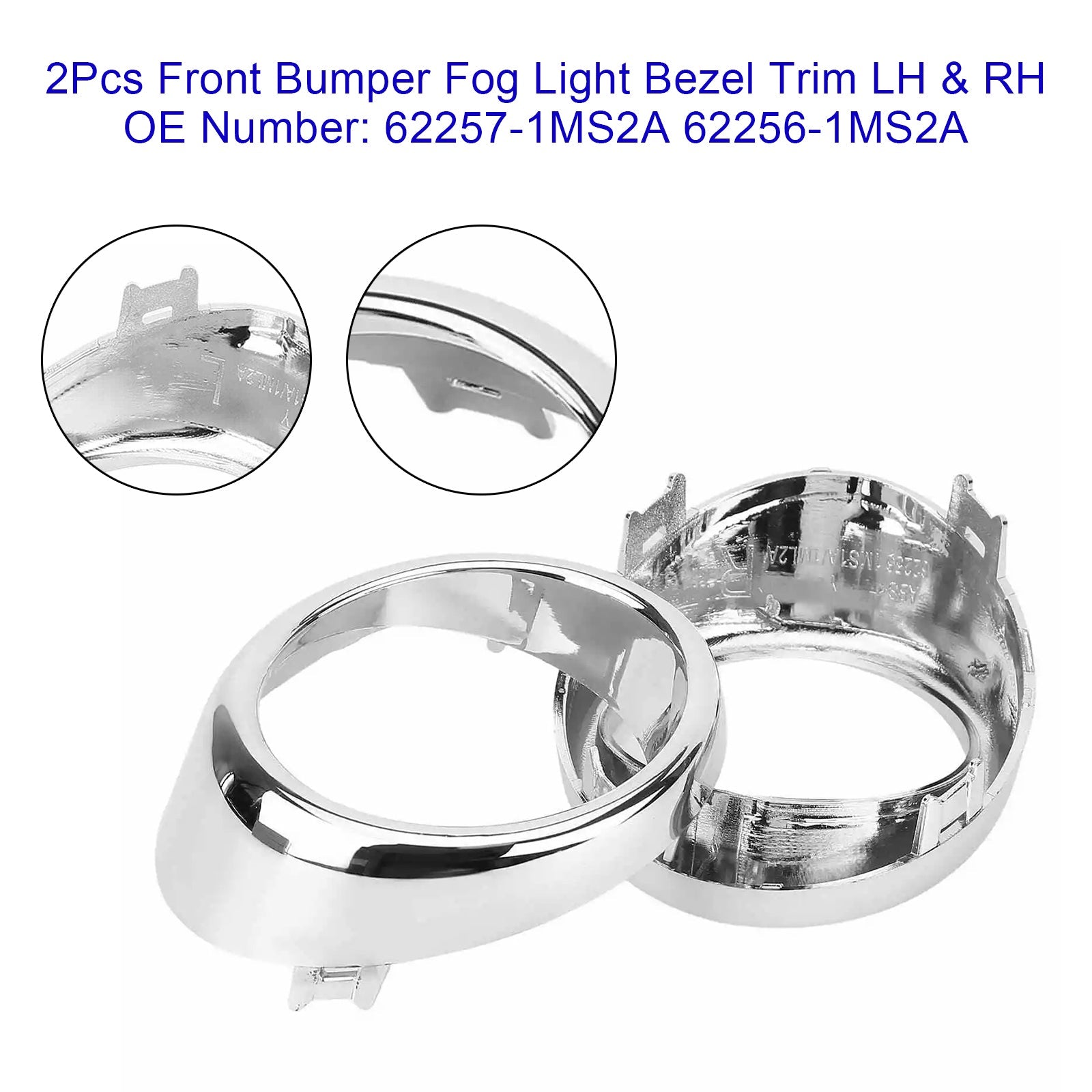 Lot de 2 garnitures de phares antibrouillard avant gauche et droite pour Infiniti G25, G37, M56 et M37