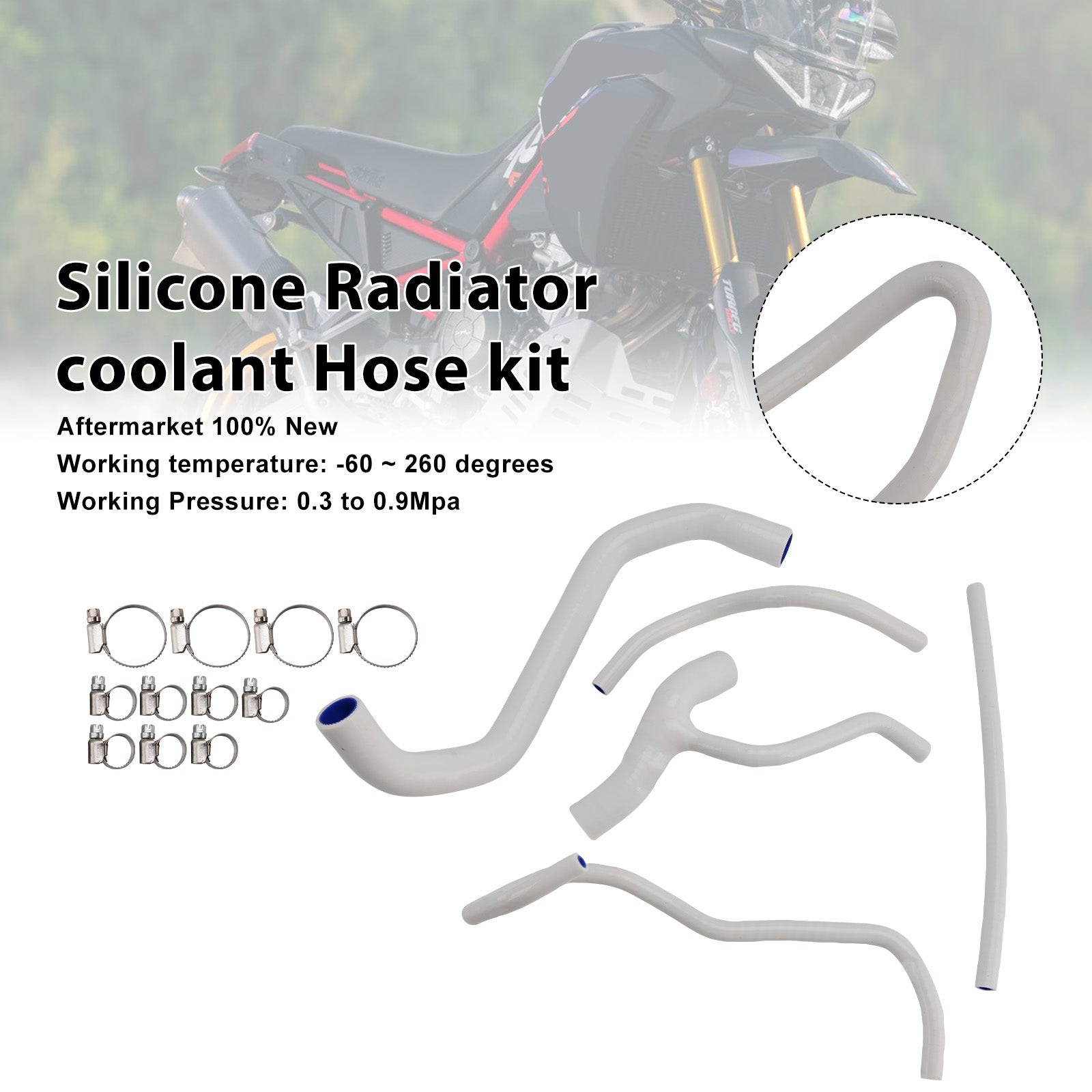 Durite de refroidissement en silicone pour radiateur Aprilia Tuareg 660 (2022-2025)