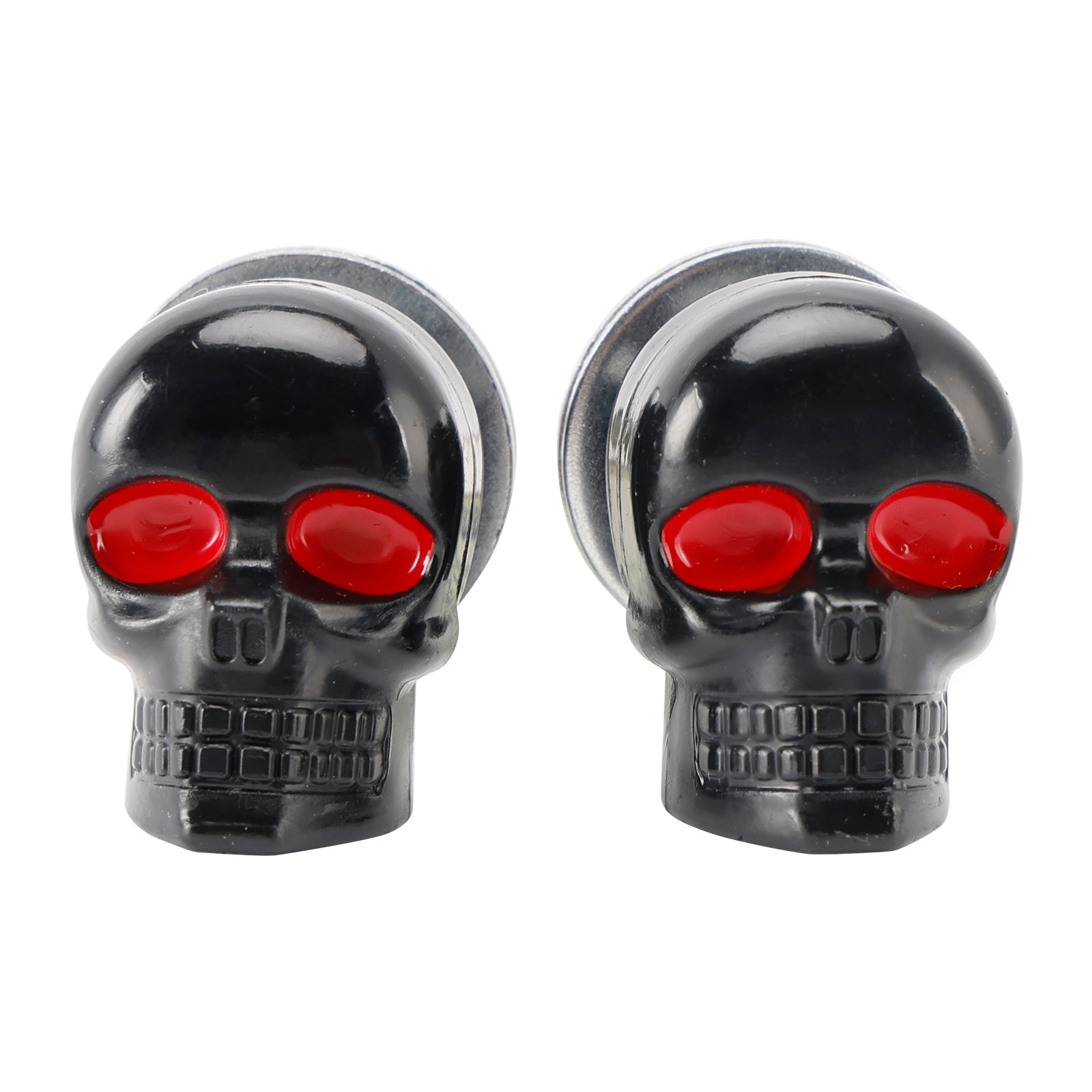 4x mutterit mustan muovisen rekisterikilven moottoripyörää ja polkupyörää, kalloa, ruuvattavaksi kehykseen