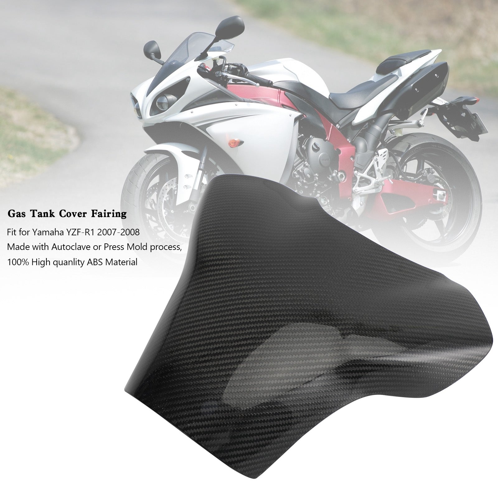 2007-2008 Yamaha YZF-R1 Carbon gastankafdekking kuipbeschermer