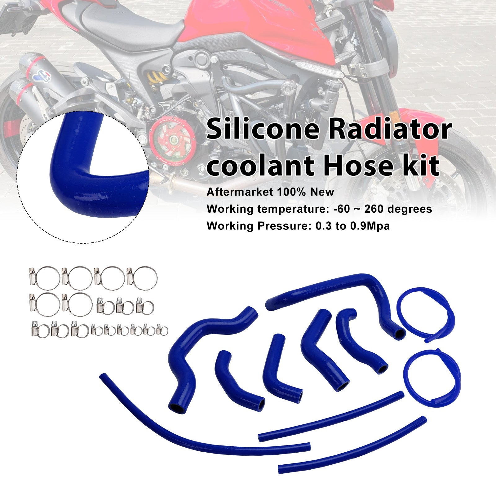 Durite de refroidissement en silicone pour radiateur Ducati Monster 937 (2021-2025)