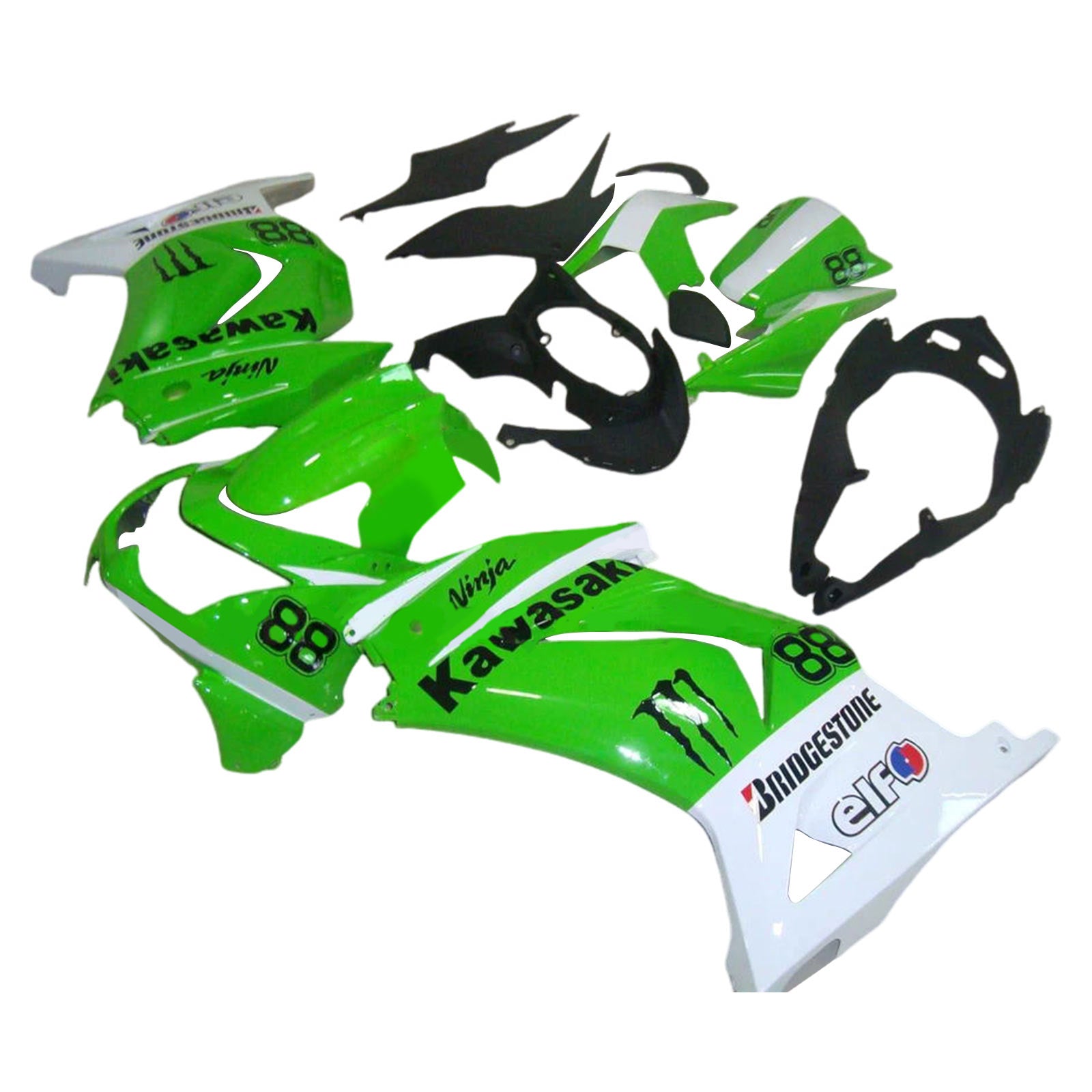 KAWASAKI Injekcijski komplet EX250 Ninja250R 2008-2012, ABS Plastic Karoserija