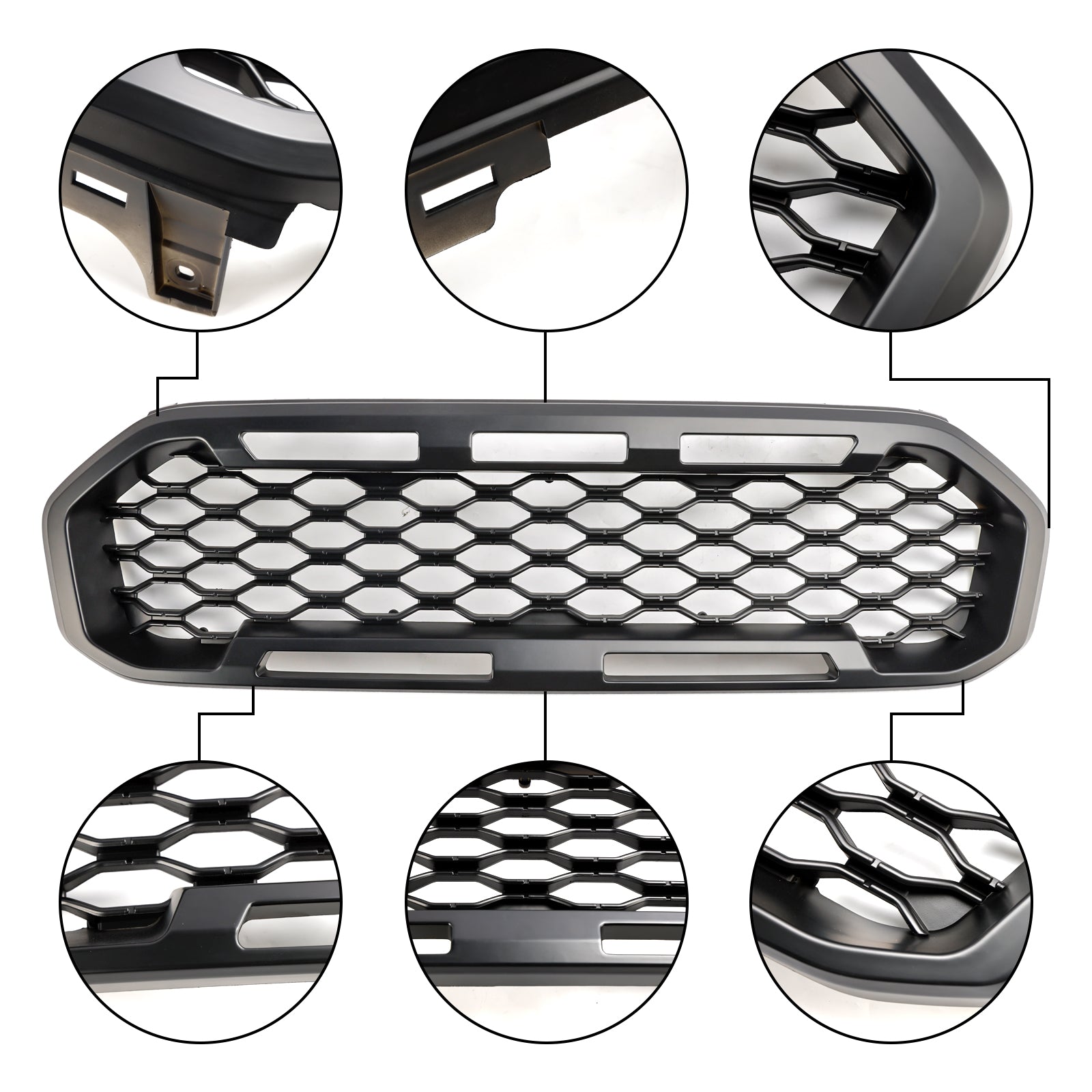 Grille de pare-chocs avant noire pour Ford Ranger T8 2019-2023