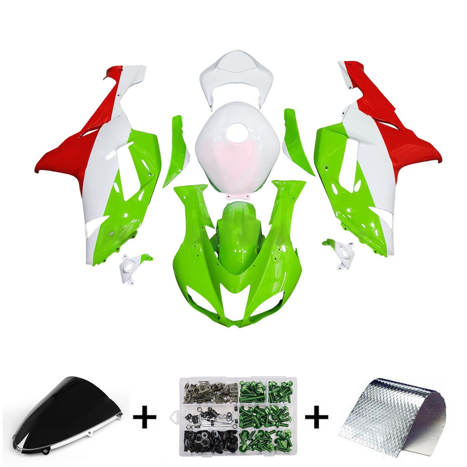 Injectie kuipkit, ABS Plastic carrosserie voor Kawasaki ZX6R 636 2007-2008