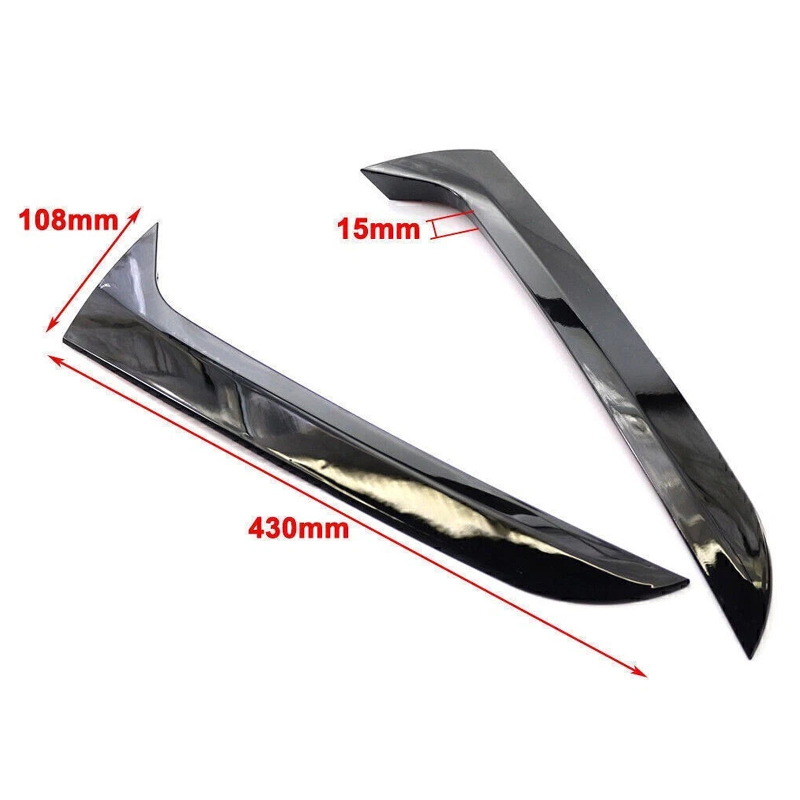 Paire de becquets latéraux de lunette arrière noir brillant pour VW Tiguan MK1 2007-2016