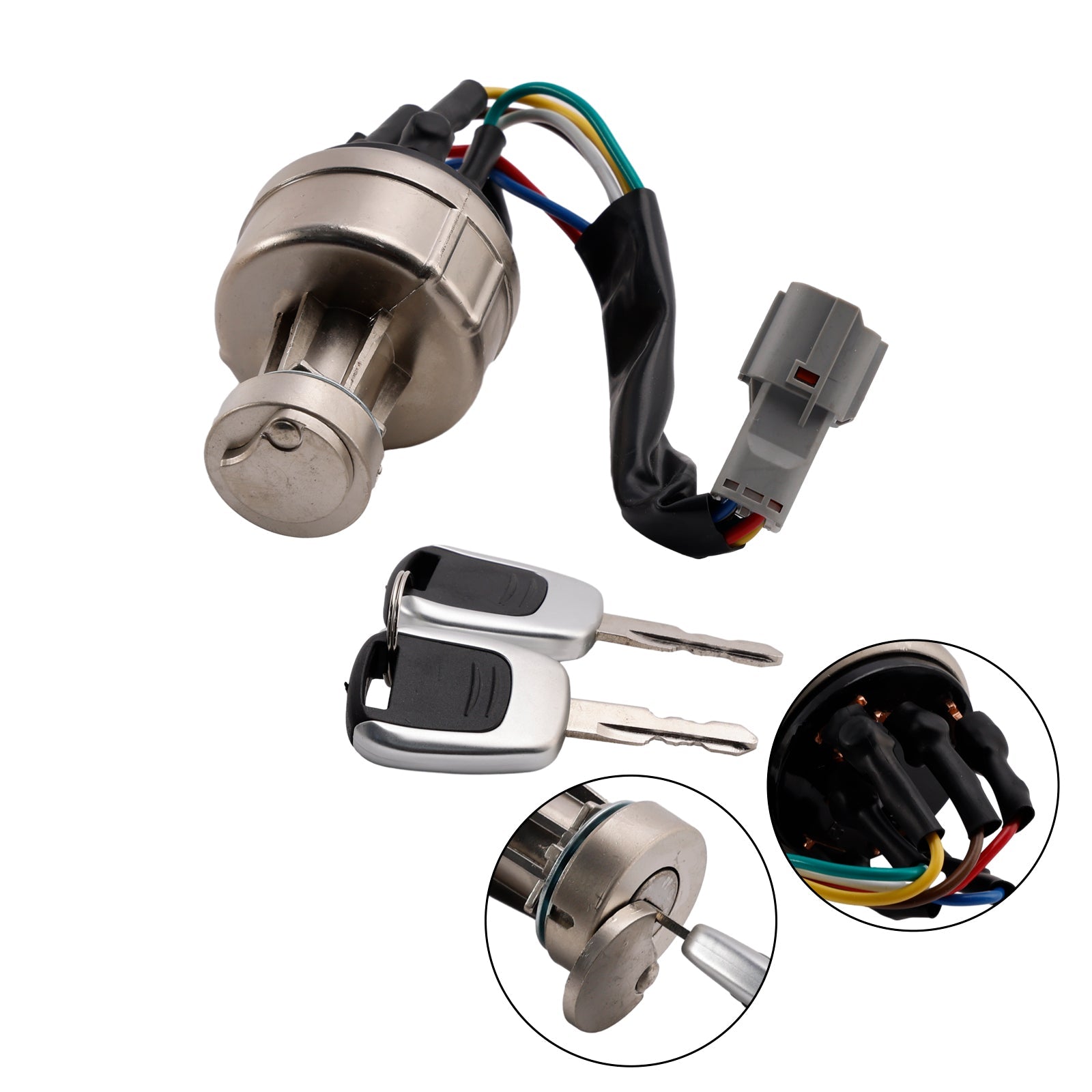 Interrupteur d'allumage et de démarrage avec 2 clés pour pelle Hyundai R150, R220, R215, R225-7-9 (21Q4-00090)