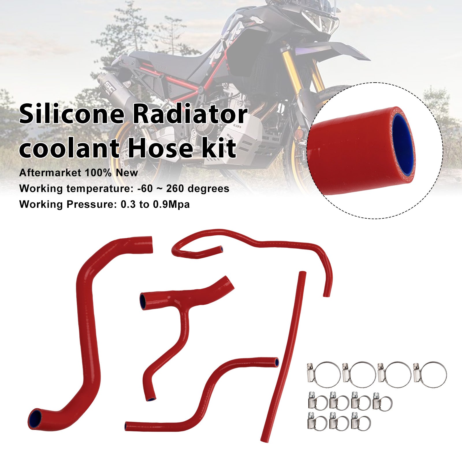 Durite de refroidissement en silicone pour radiateur Aprilia Tuareg 660 (2022-2025)