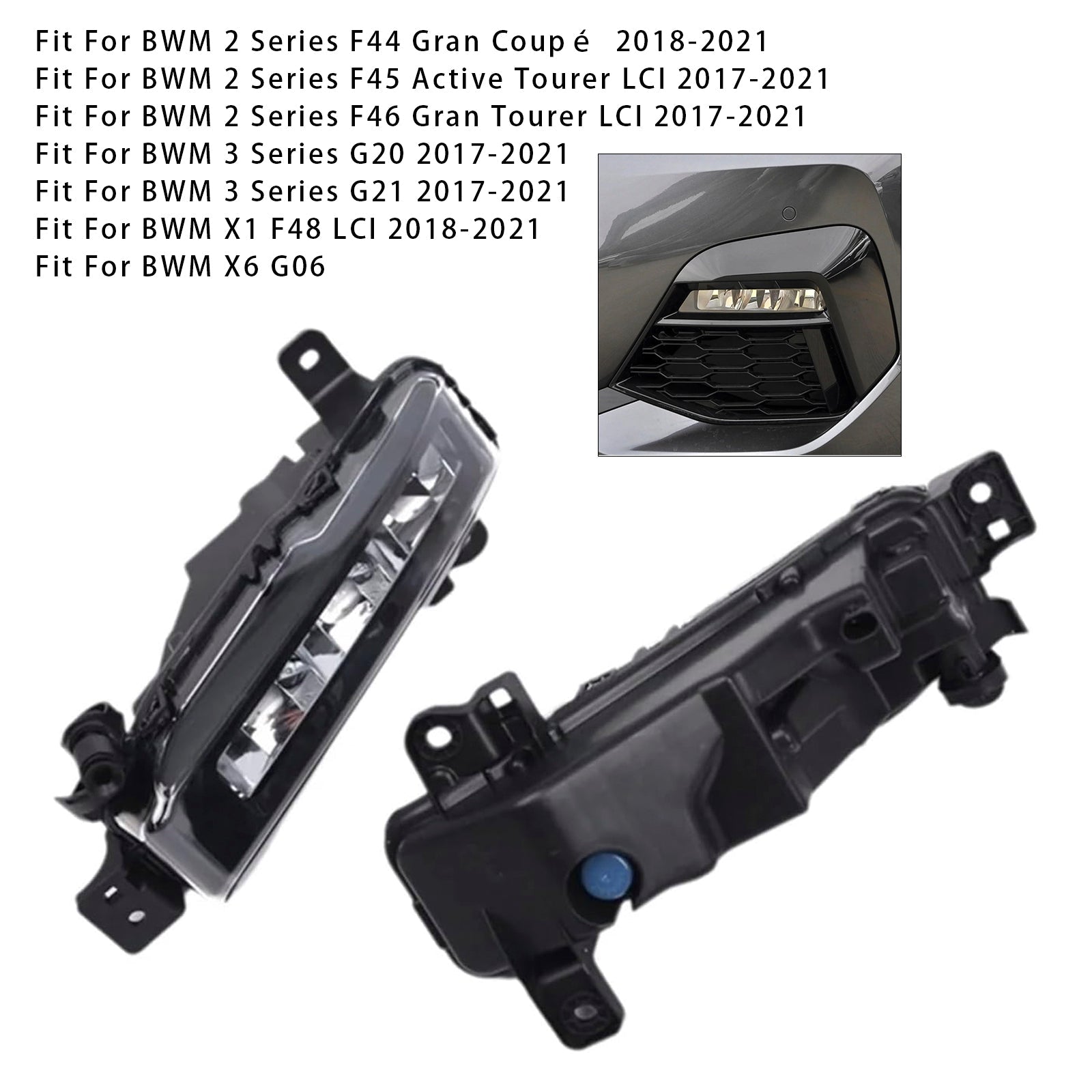 Par de luces antiniebla delantera LED para BMW G20 G21 X1 F48 LCI F45 F46 63178089526