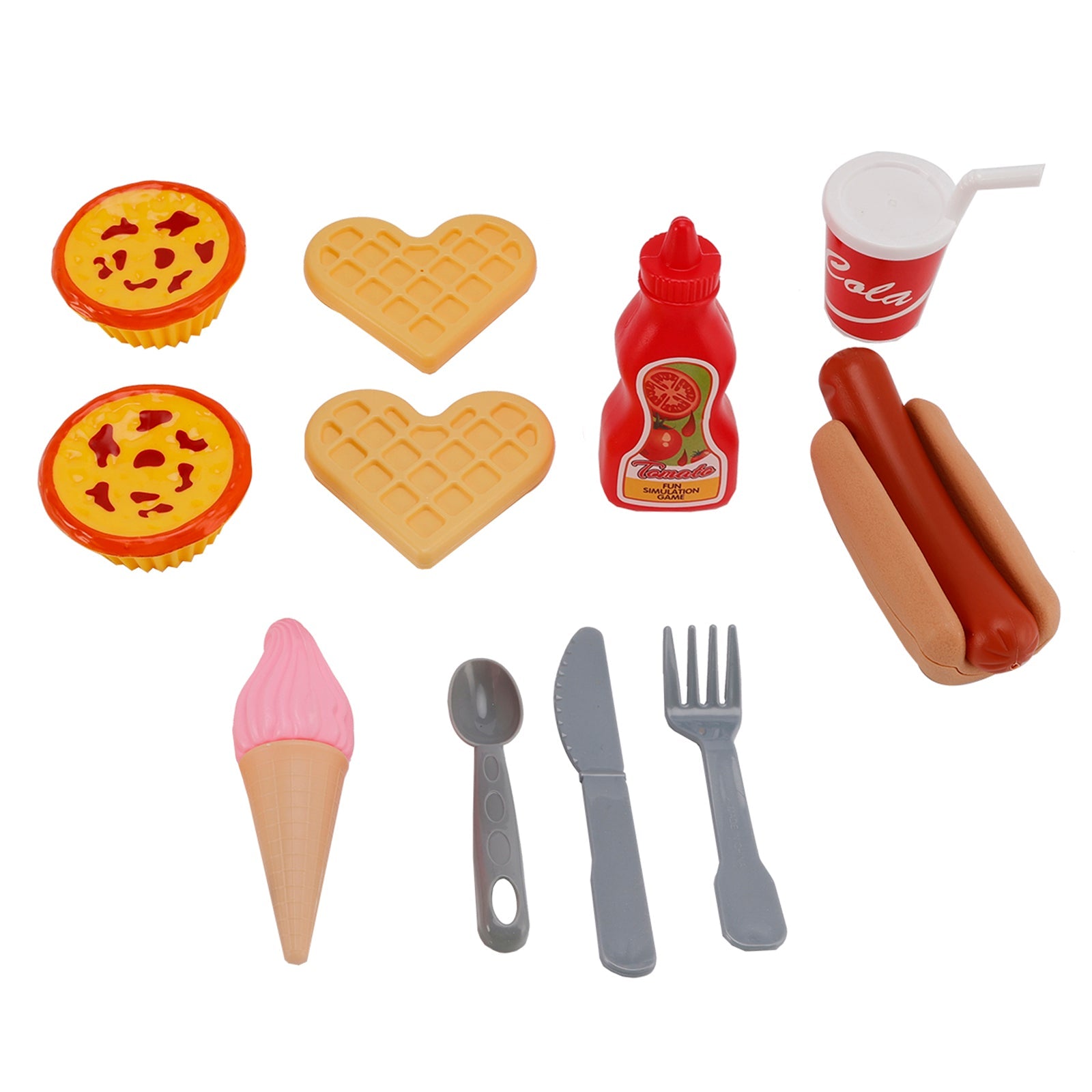 Ensemble de cuisine pour enfants, tarte aux œufs, gaufres, glaces, boissons