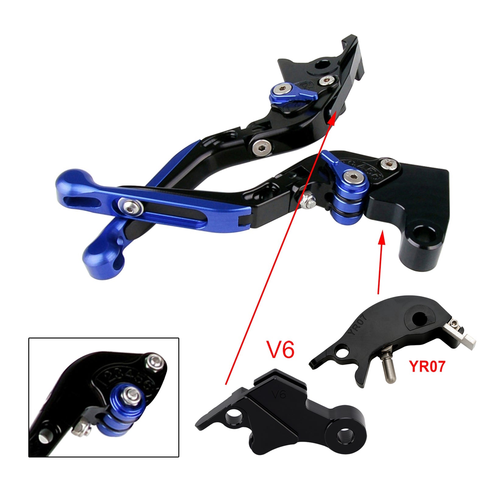 Levier de frein et d'embrayage réglable compatible avec YAMAHA XSR900 XSR900GP MT-09 MT-09SP 24-25