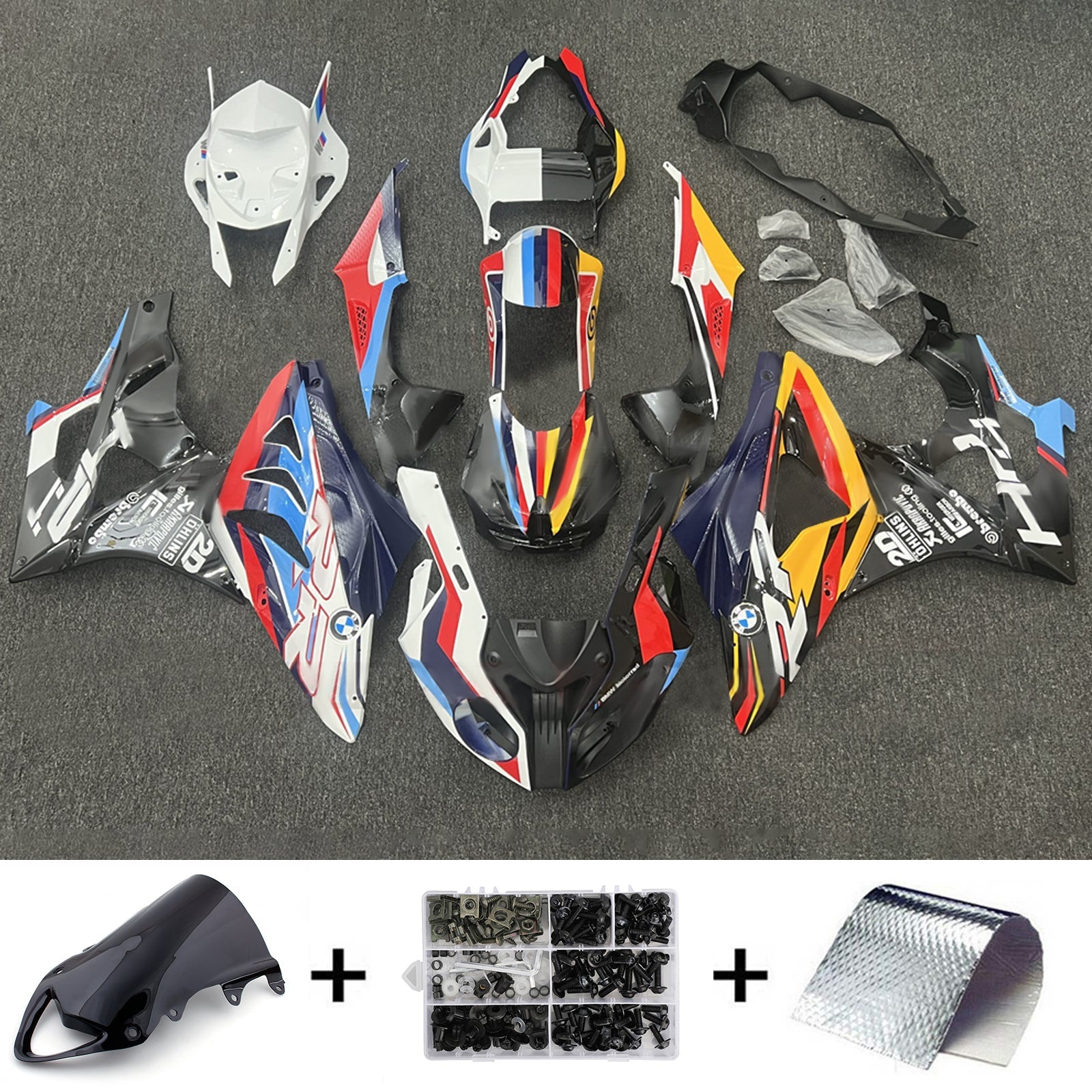 Kit de carénage d'injection pour BMW S1000RR 2009-2014 Carrosserie Plastique ABS