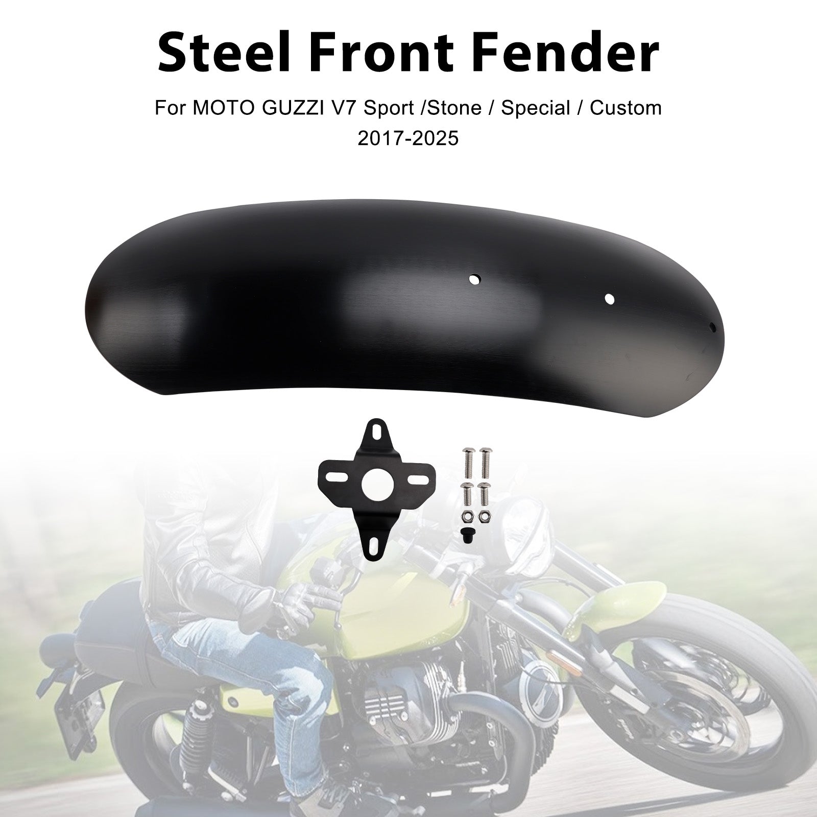 Parafango Anteriore in Acciaio Compatibile con MOTO GUZZI V7 Stone Special 2017-2025