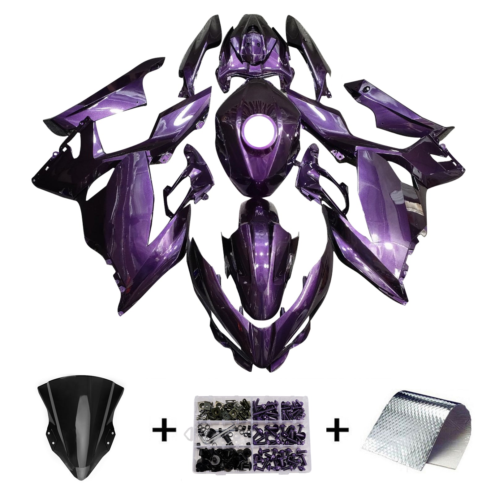Kit di carenatura a iniezione, carrozzeria in plastica ABS per Kawasaki EX400 Ninja400 2018-2024
