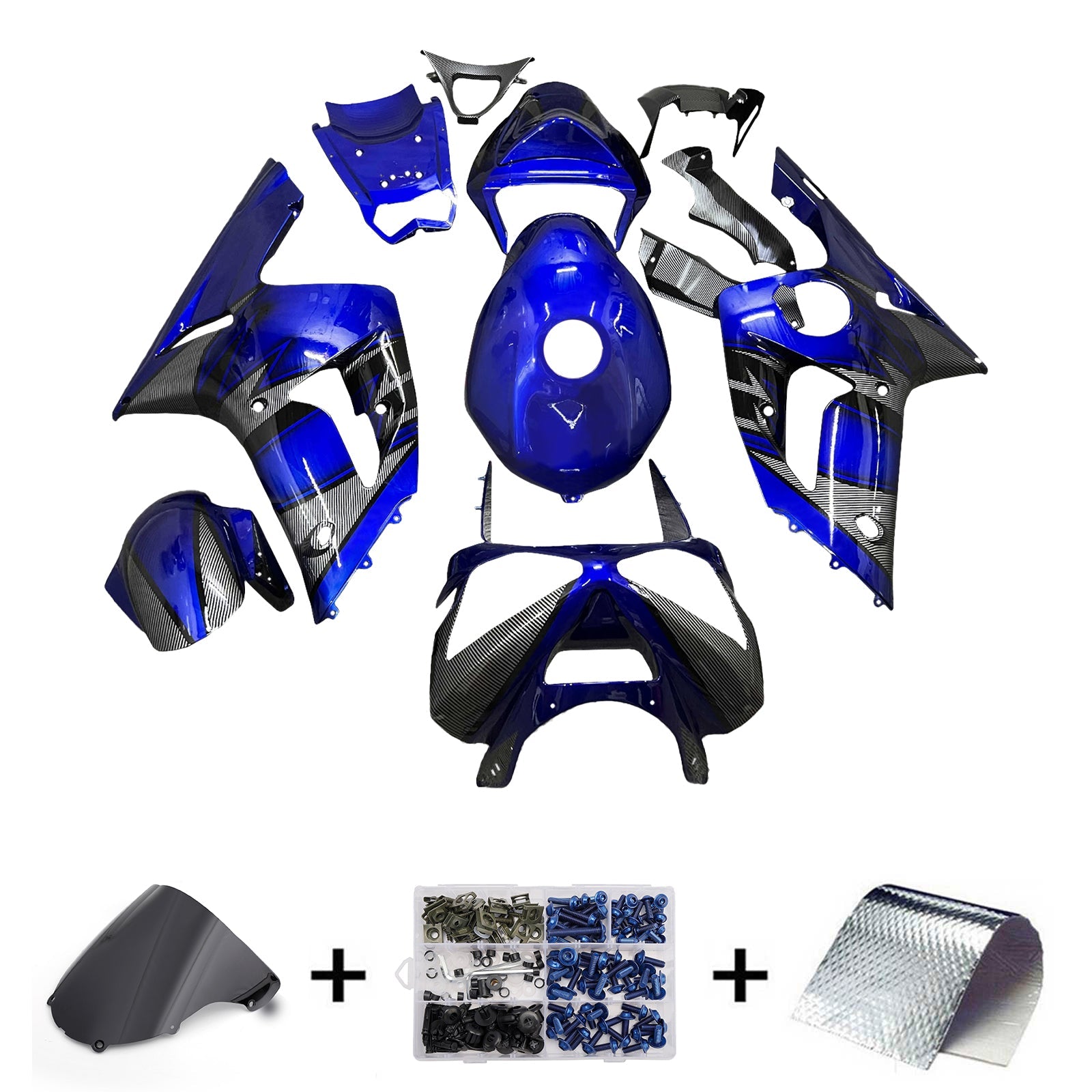 Kit di carenatura a iniezione, corpo in plastica ABS per Kawasaki ZX6R 636 2003-2004