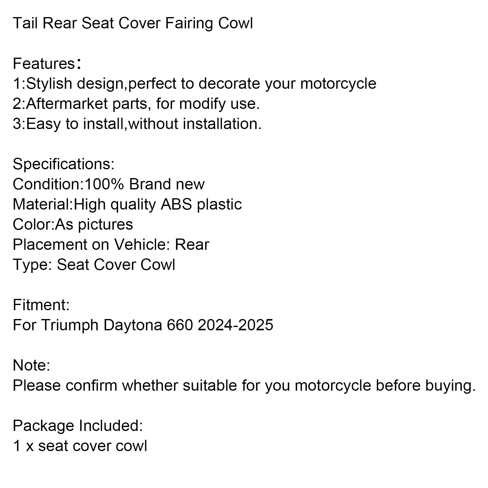 Daytona 660 2024-2025 CASHIORE SETTO