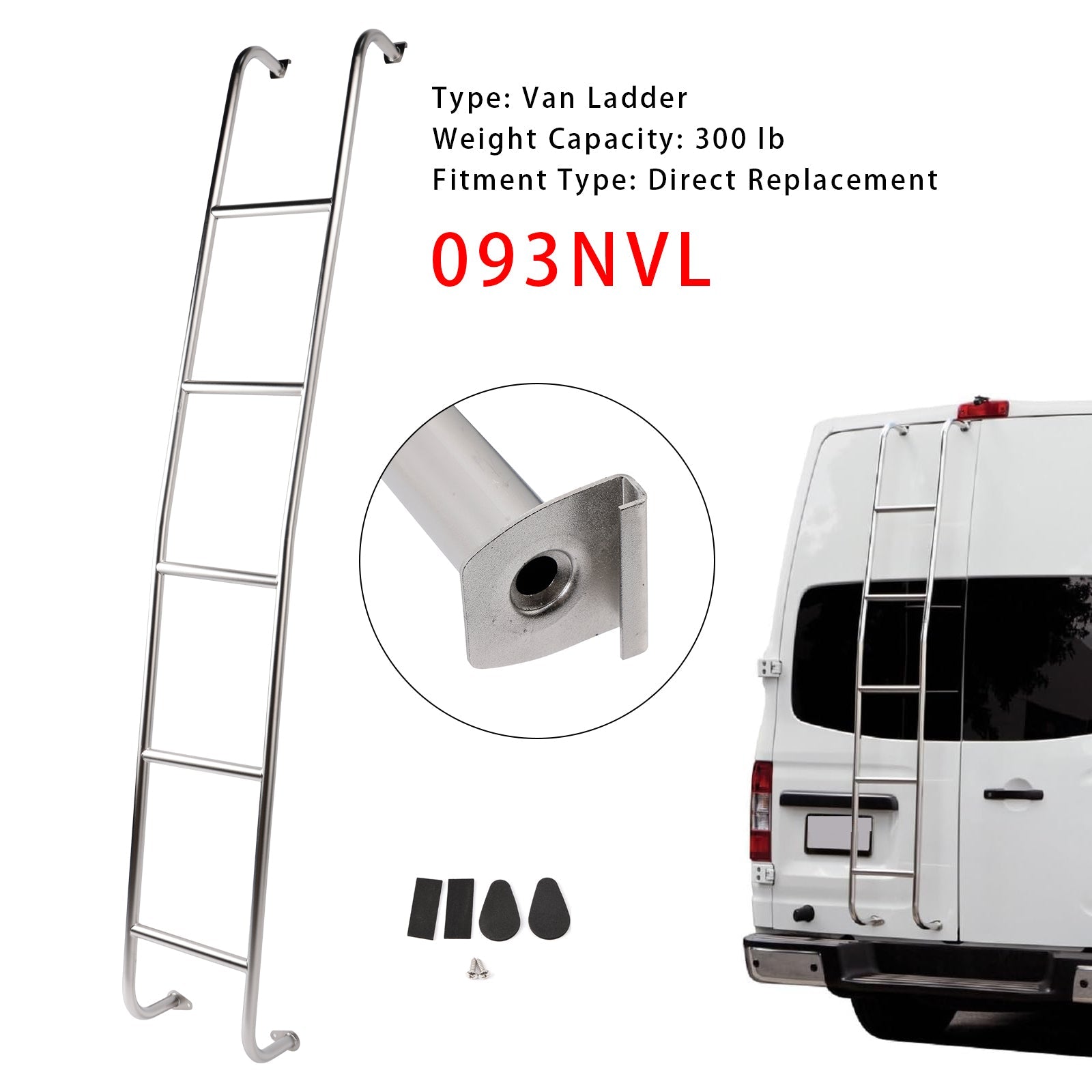 5-stopenjska lestev za kombi z visoko streho NISSAN NV3500 HD (2011–2021) – kataloška številka 093NVL