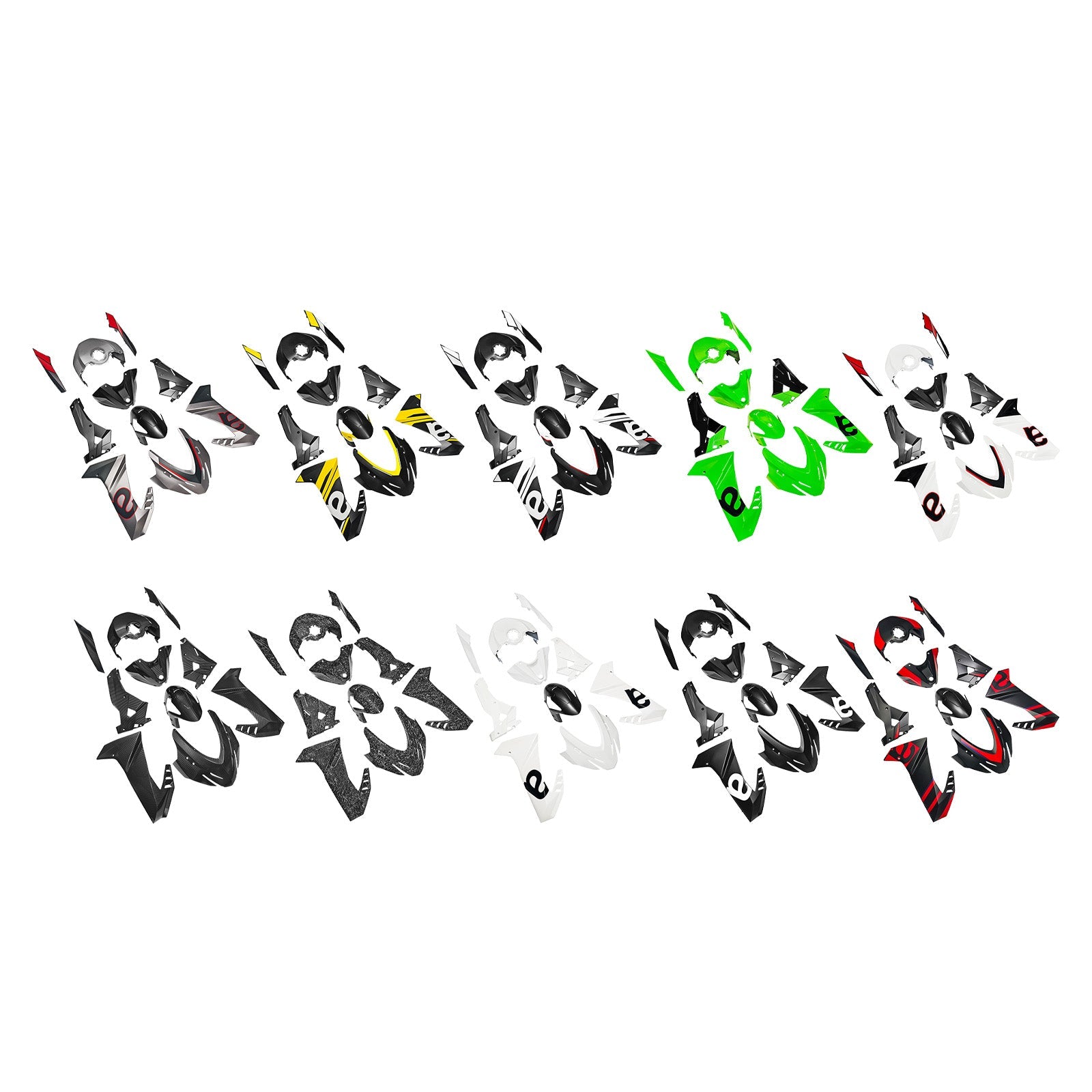 ABS-muovinen korisarja, joka on injektoitu Aprilia RS457 2024-2025