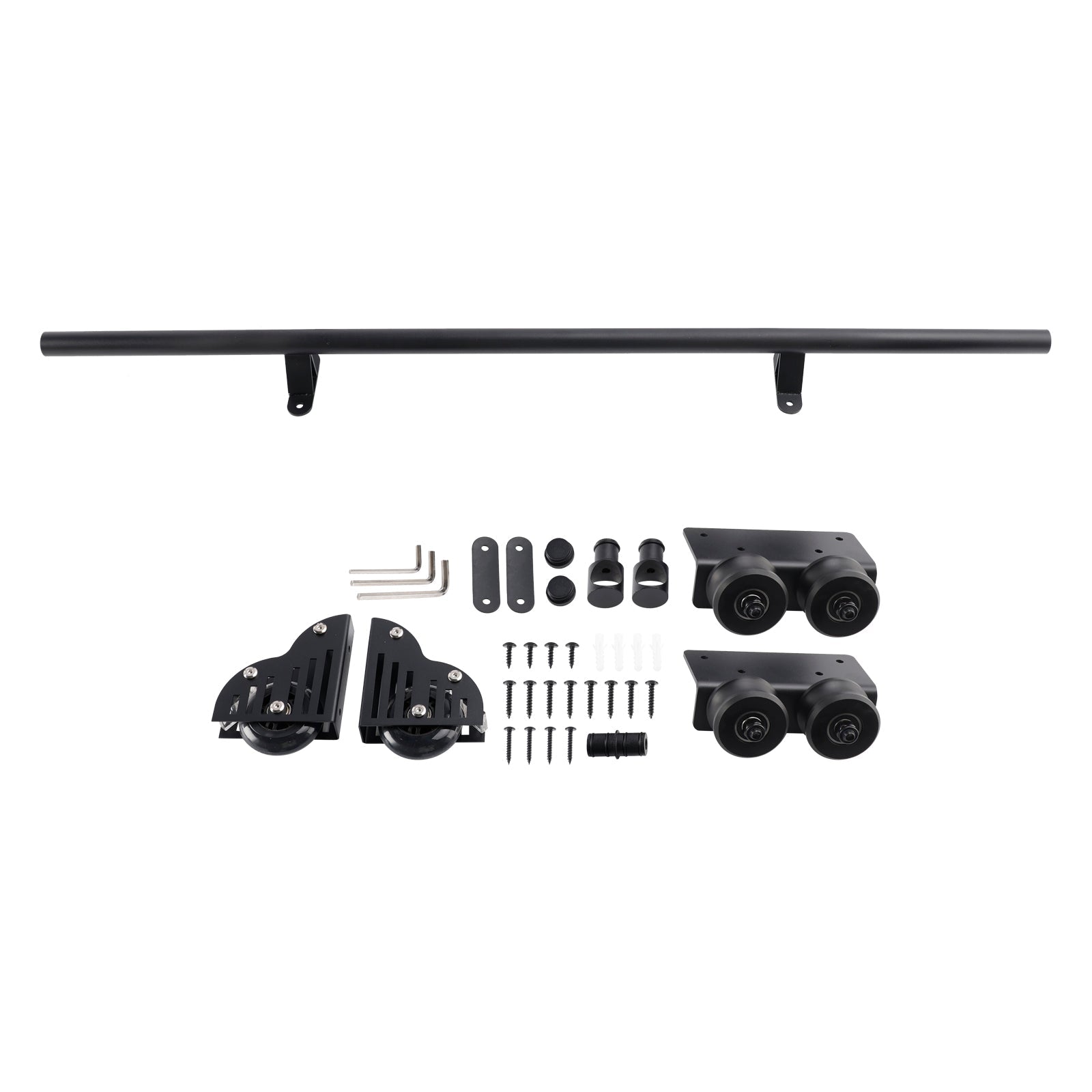 Quincaillery -sarja liukuvaan valssauskirjasto -asteikkoon jarruilla, 3,3 jalkaa pyöreä putki