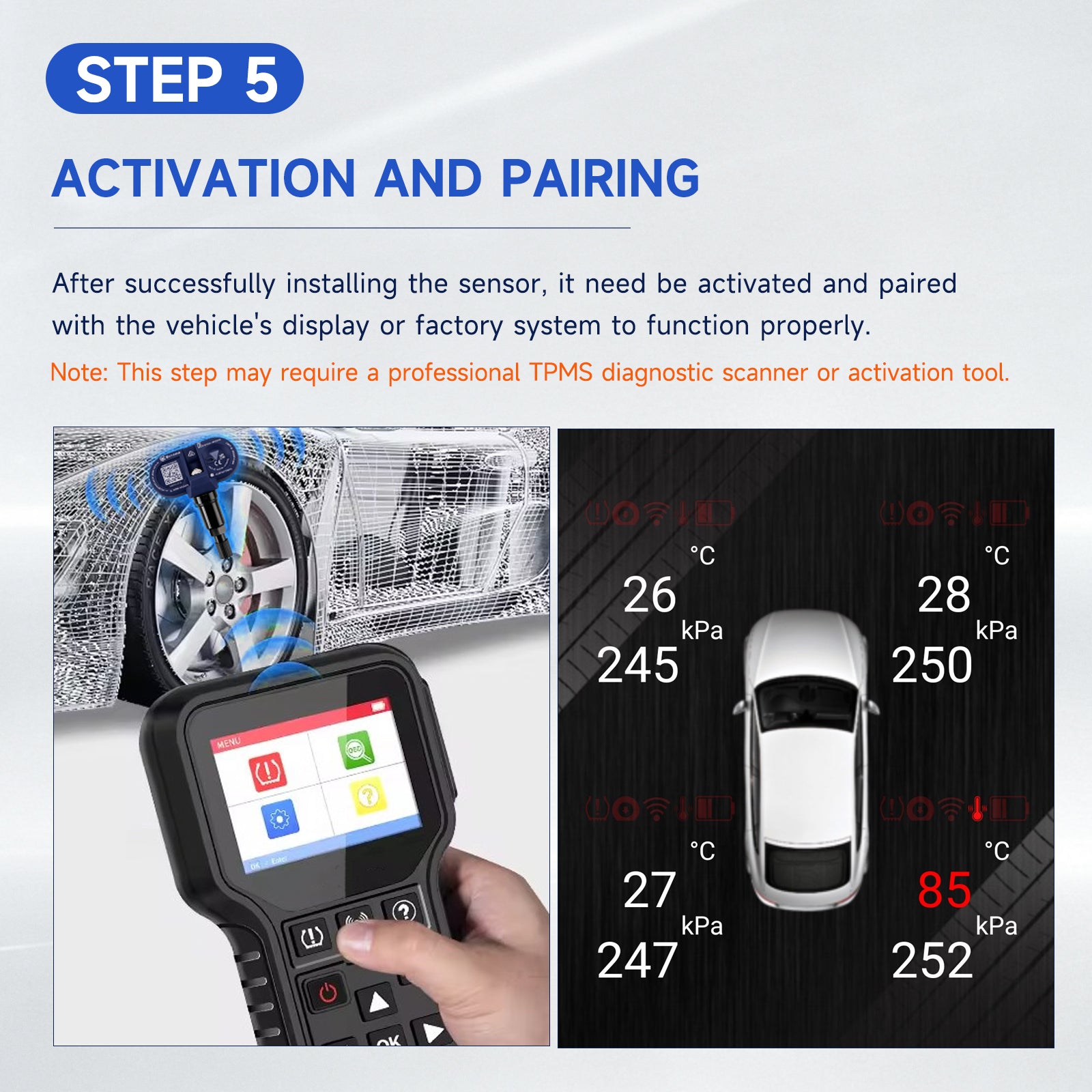 TPMS Bluetooth 4-delige bandendruksensor voor TesLA Model 3/S/X/Y 2021-2024