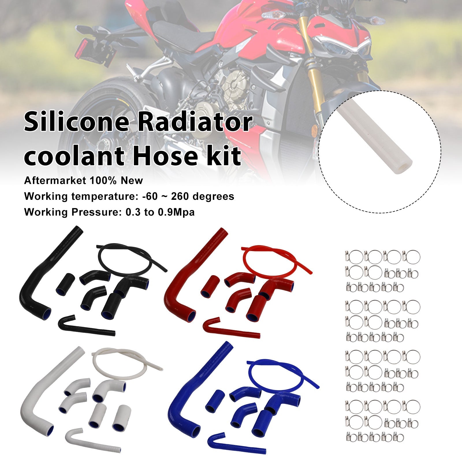 Durite de refroidissement en silicone pour radiateur Ducati Streetfighter V4 V4S (2020-2025)