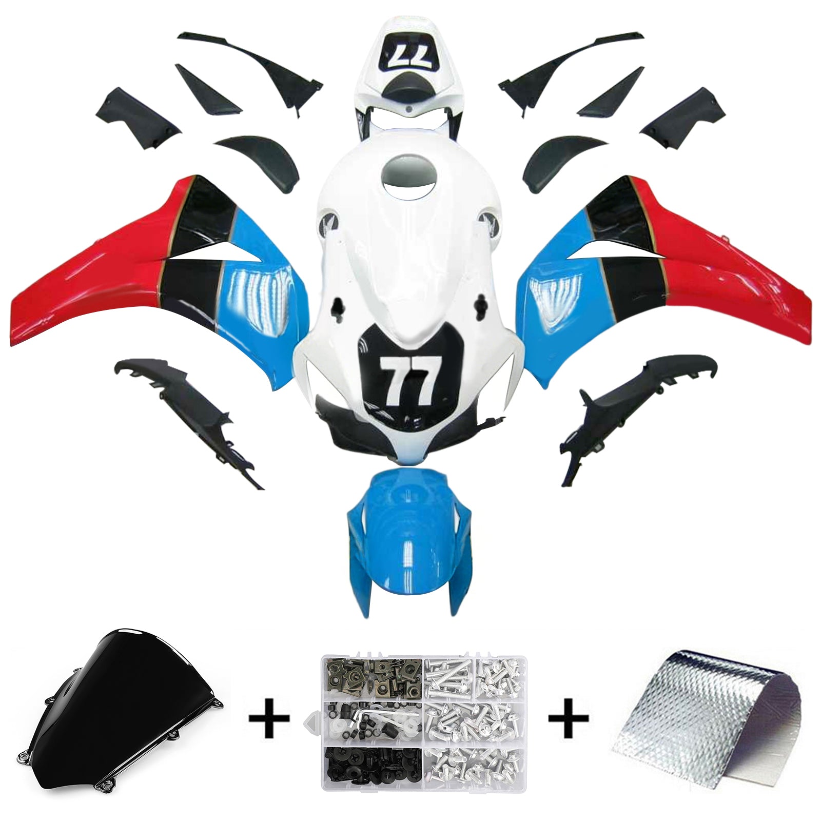 Kit de carénage injecté en plastique ABS pour Honda CBR1000RR 2008-2011