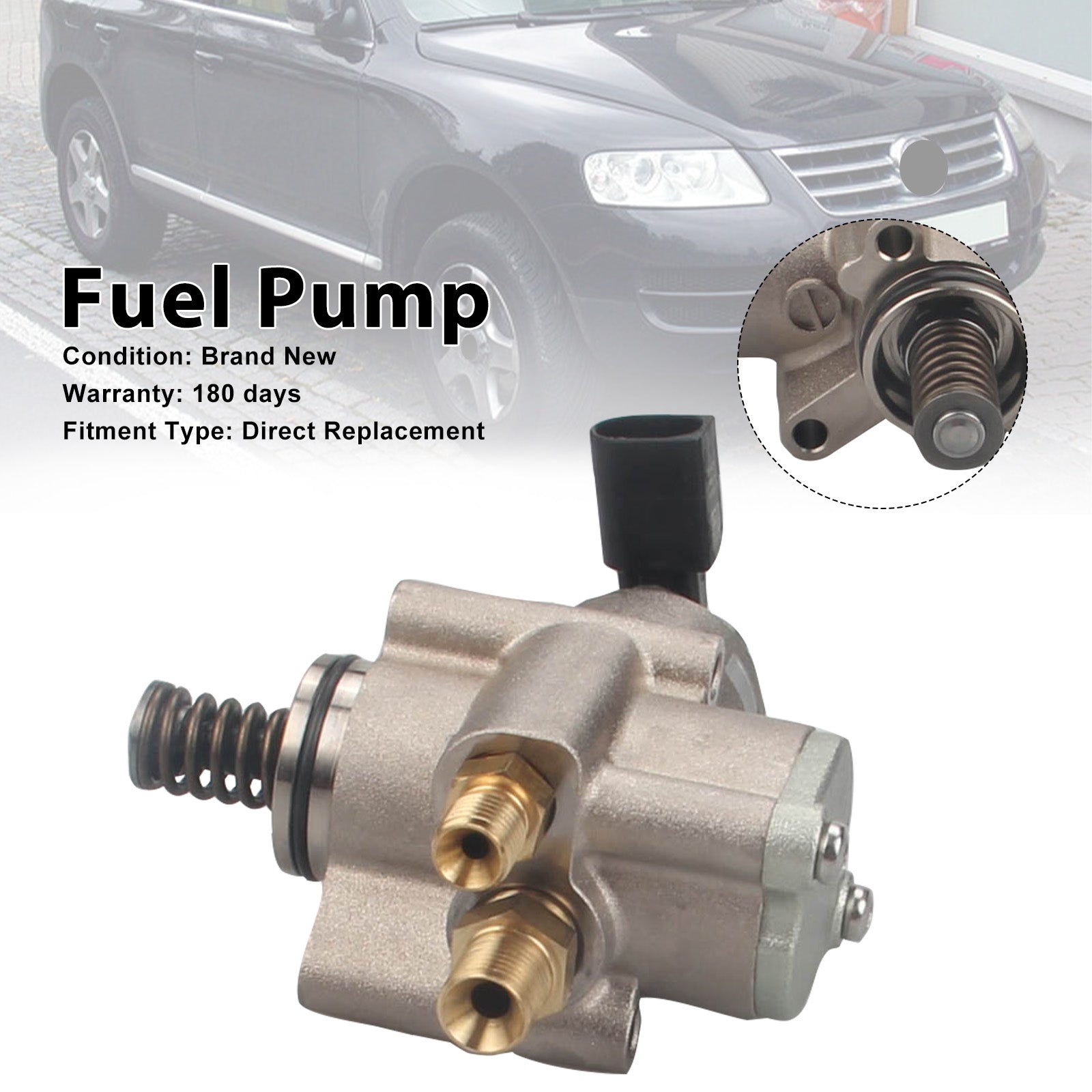 Pompe à carburant haute pression droite pour Audi A8 4.2L V8 A/T Quattro L Berline (2007-2009) - Référence : 079127026AC