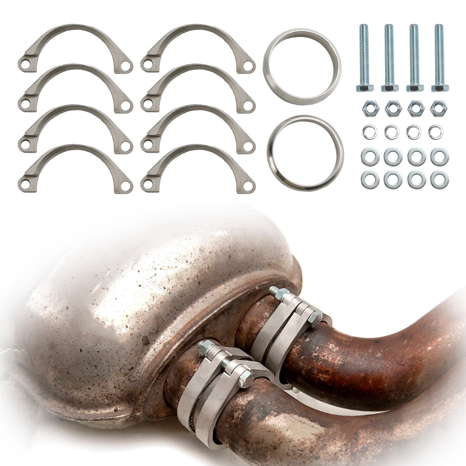 Riparazione della flangia della flangia arrugginita per l'alloggiamento posteriore del silenziatore di scarico per BMW E46 M3