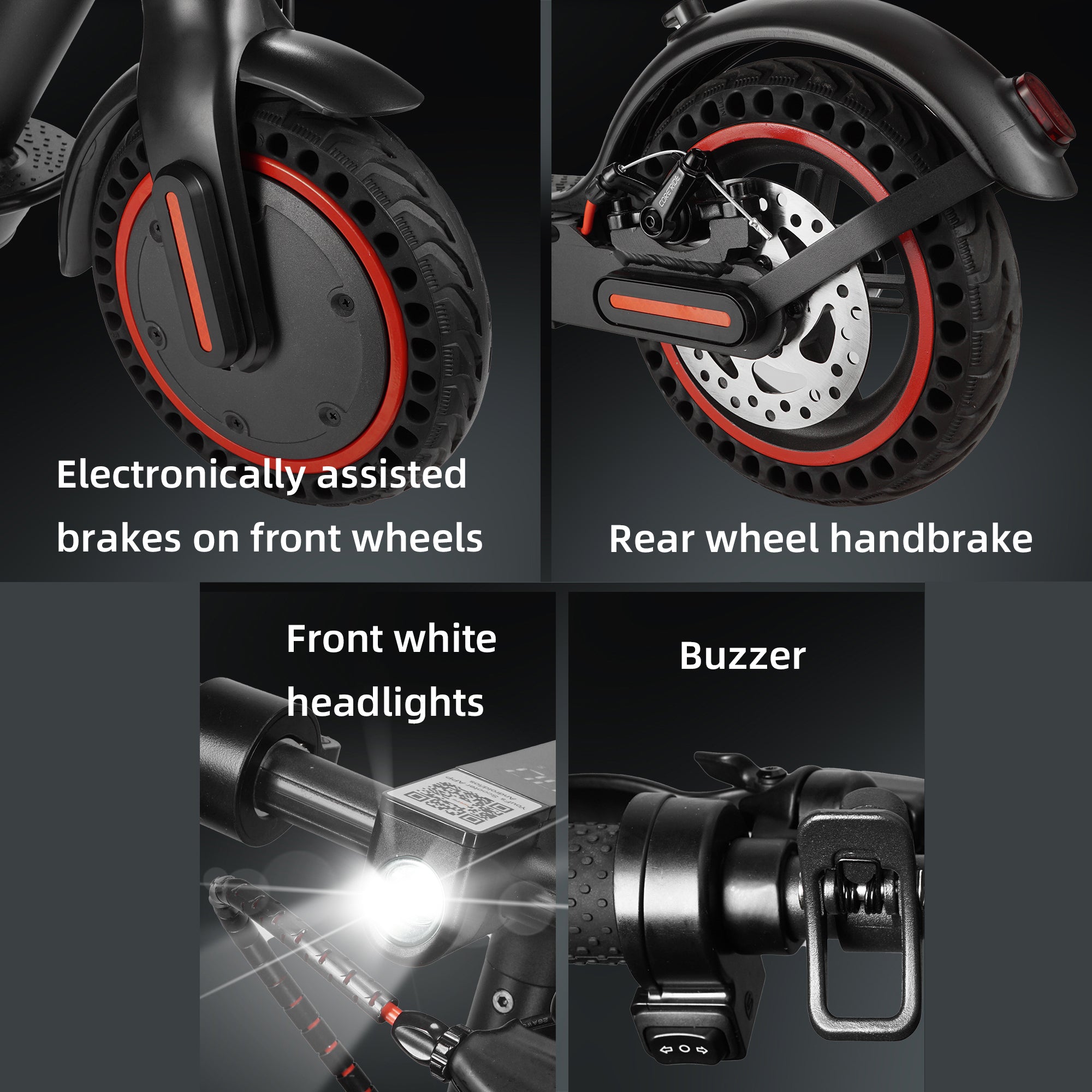 8,5 inch elektrische scooter, 10,4 Ah batterij, 3 snelheidsmodi, 15-21 Mi batterijduur, belasting 120 kg, telefoonhouder en slot