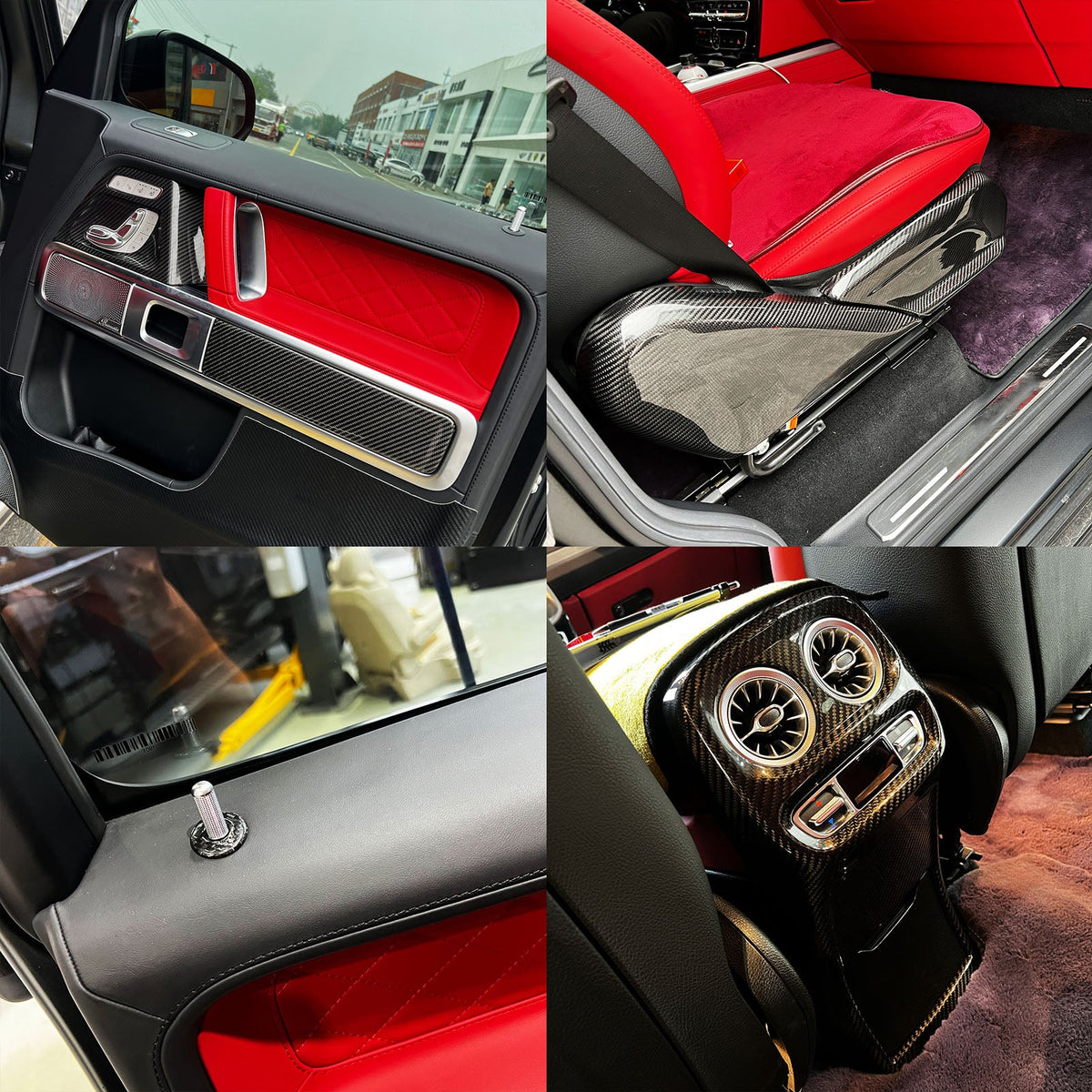 Embellecedor de panel lateral de asiento de fibra de carbono para Mercedes-Benz W464 Y W465 (2019-2026)